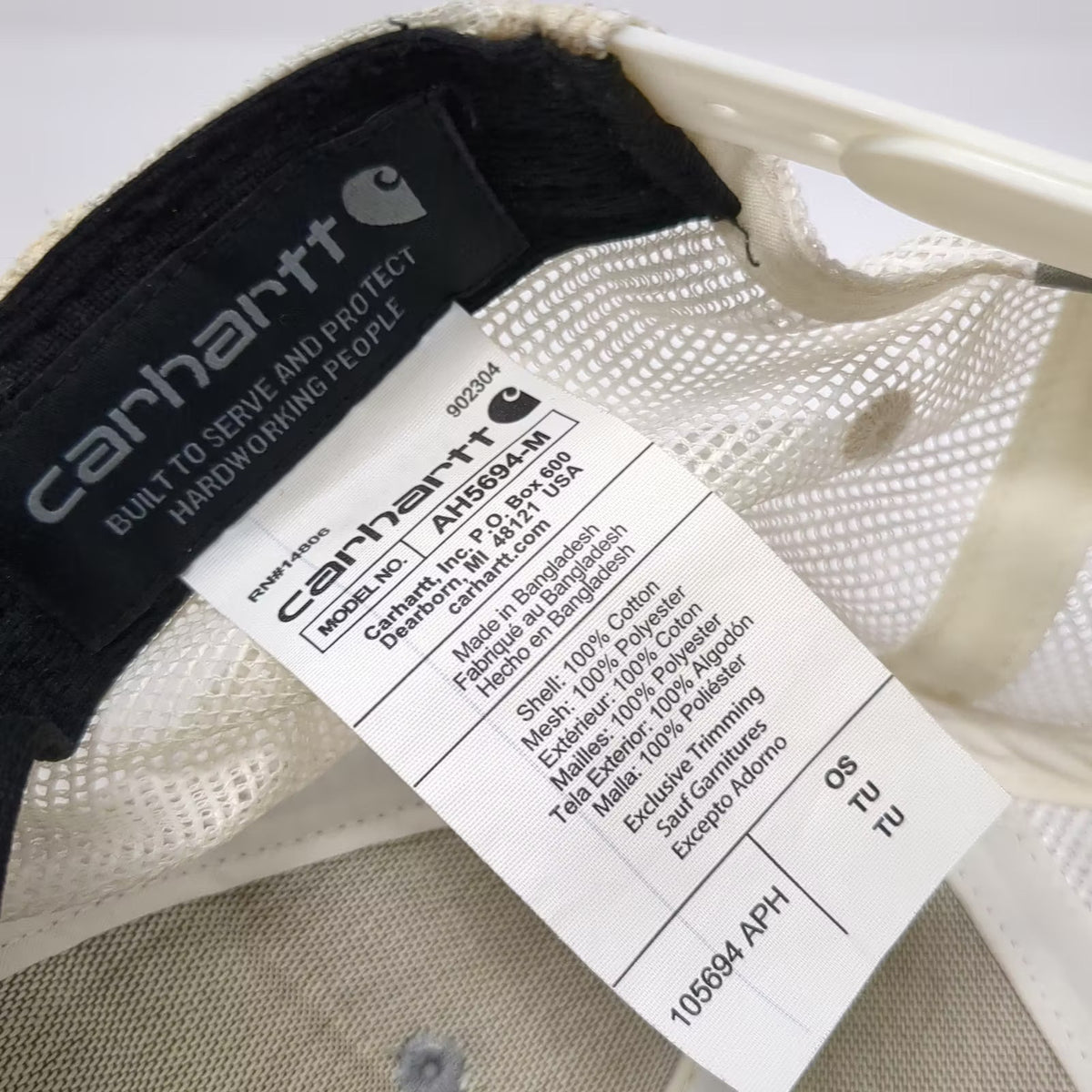 Carhartt Gray Trucker Hat One Size Bass Fish Fishing Mesh Snapback Adjustable