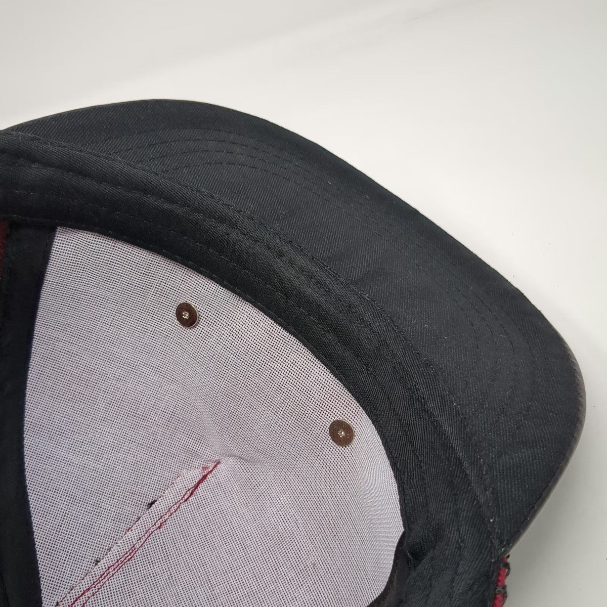 5 Panel Red Black Gold Hat One Size Rhinestone Crown Faux Leather Brim Snapback
