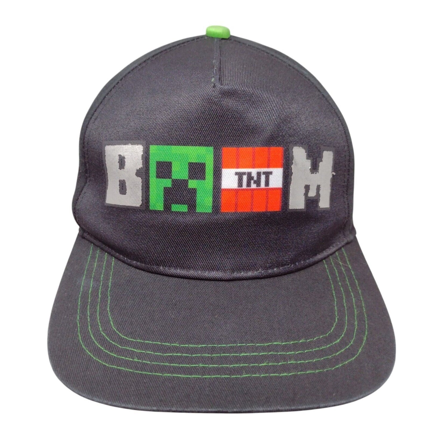 Minecraft TNT Snapback Hat Black Youth OSFM Adjustable Vent Holes