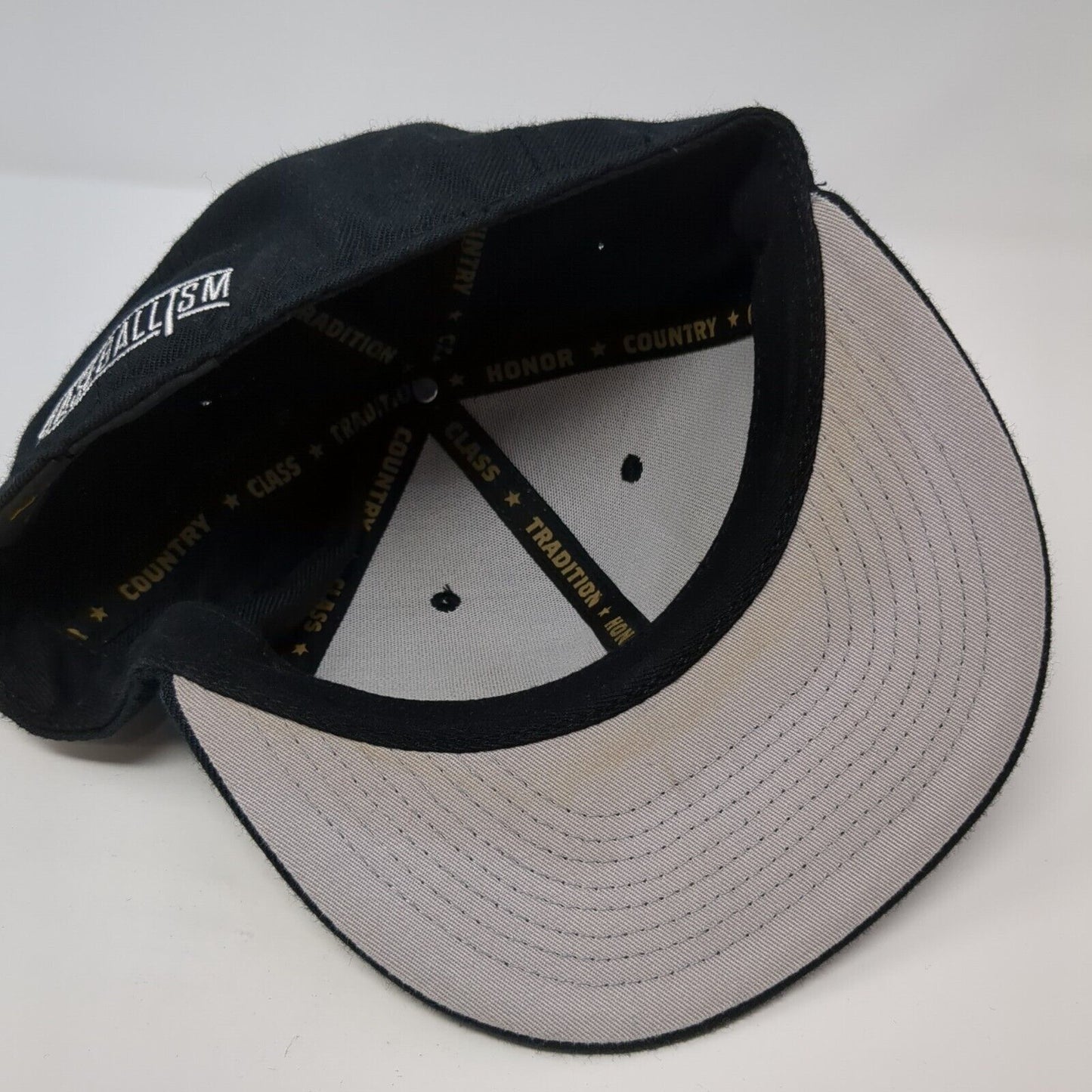 Baseballism Fitted Hat Black 7 1/2 Embroidered Logo Solid 6 Panel