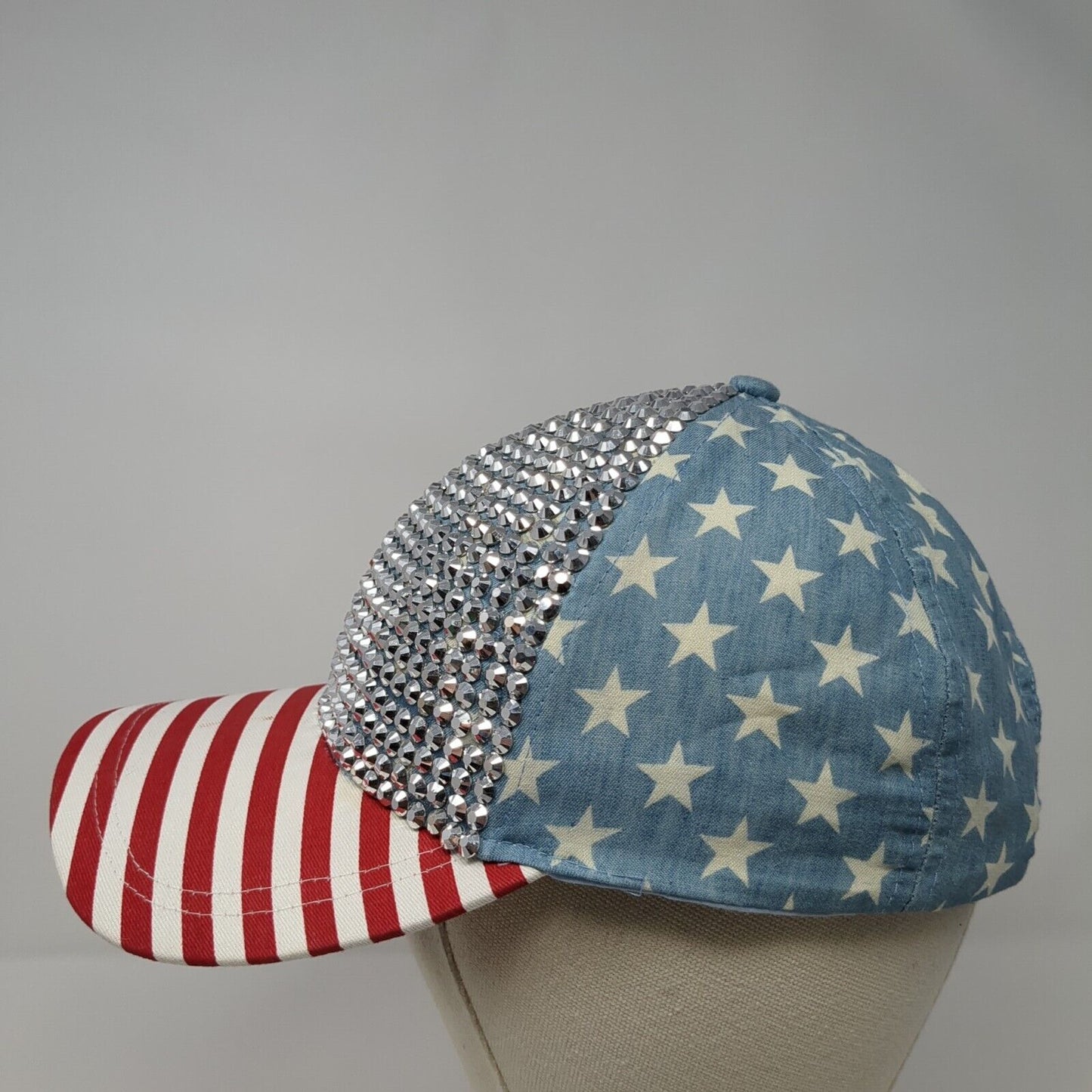 American Flag Bling Snapback Hat Multi One Size Adjustable 6 Panel