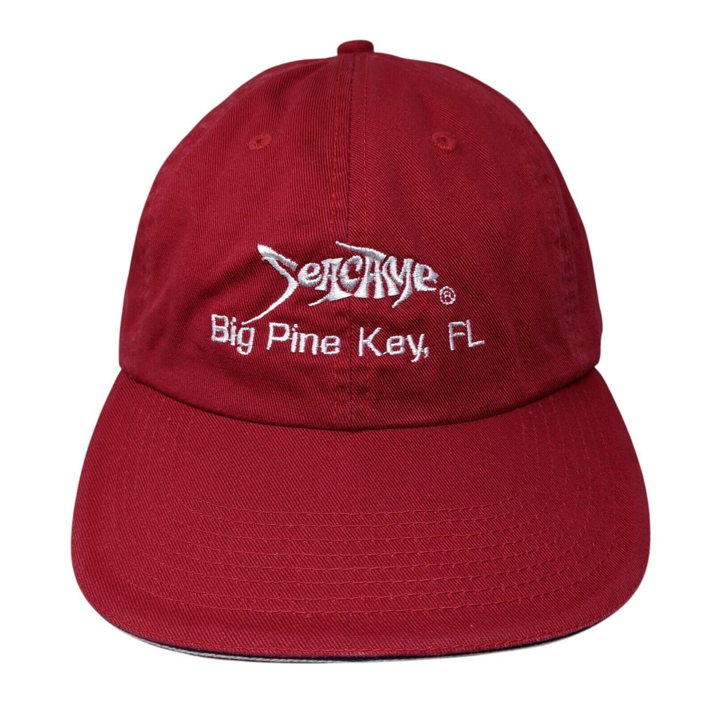 Sea Came Big Fine Key Florida Slideback Hat Red One Size Adjustable Fahrenheit