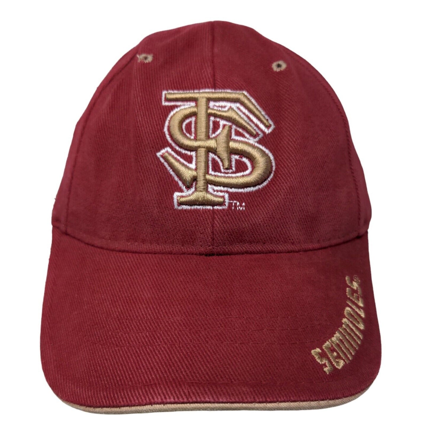 Team Pride Men's Strapback Hat Red Florida State Seminoles Embroidered Logo
