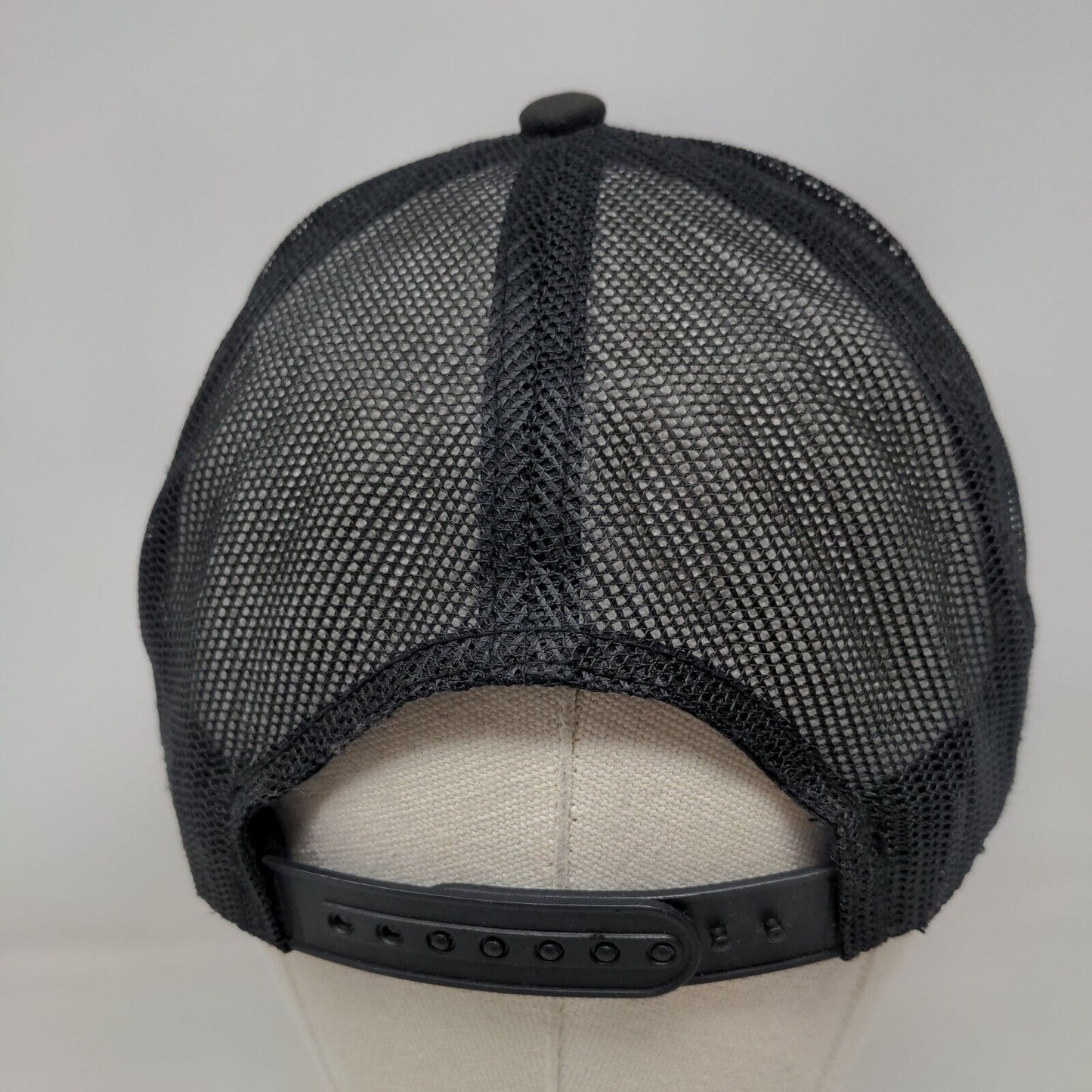Bass Pro Shops Snapback Trucker Hat Black OSFM Mesh Back 6 Panel Gone Fishing
