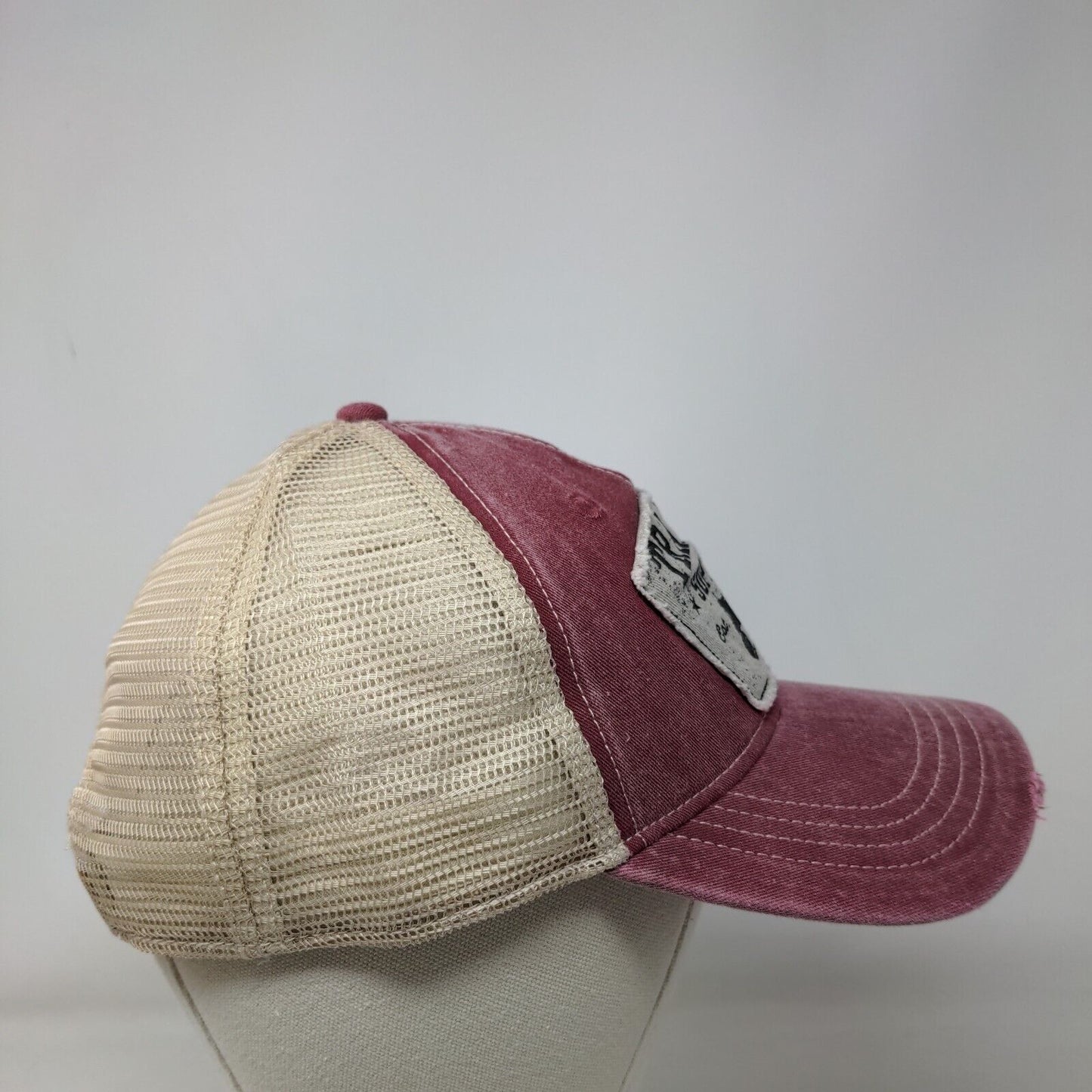 Tractor Supply Co. Snapback Trucker Hat Red OSFM Adjustable Mesh Back Distressed
