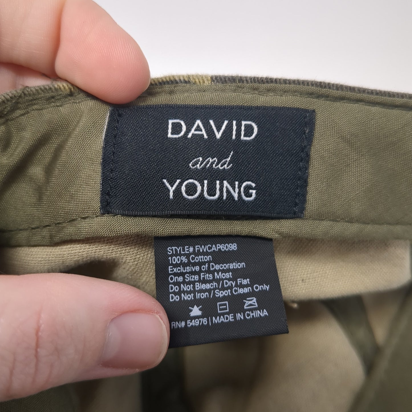 David And Young Baseball Cap Multicolor OS Adjustable Distressed Camouflage