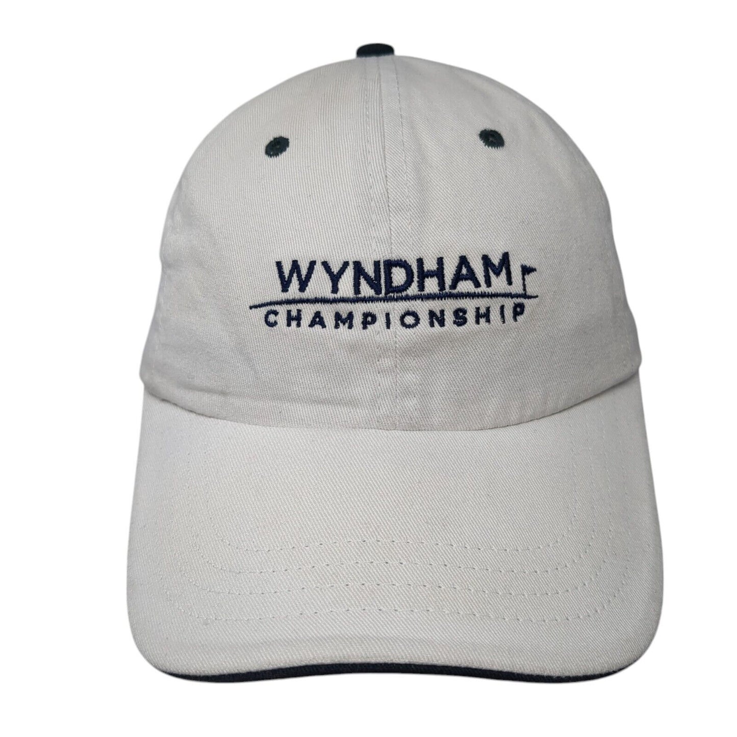Wyndham Championship Strapback Hat White One Size American Dry Goods