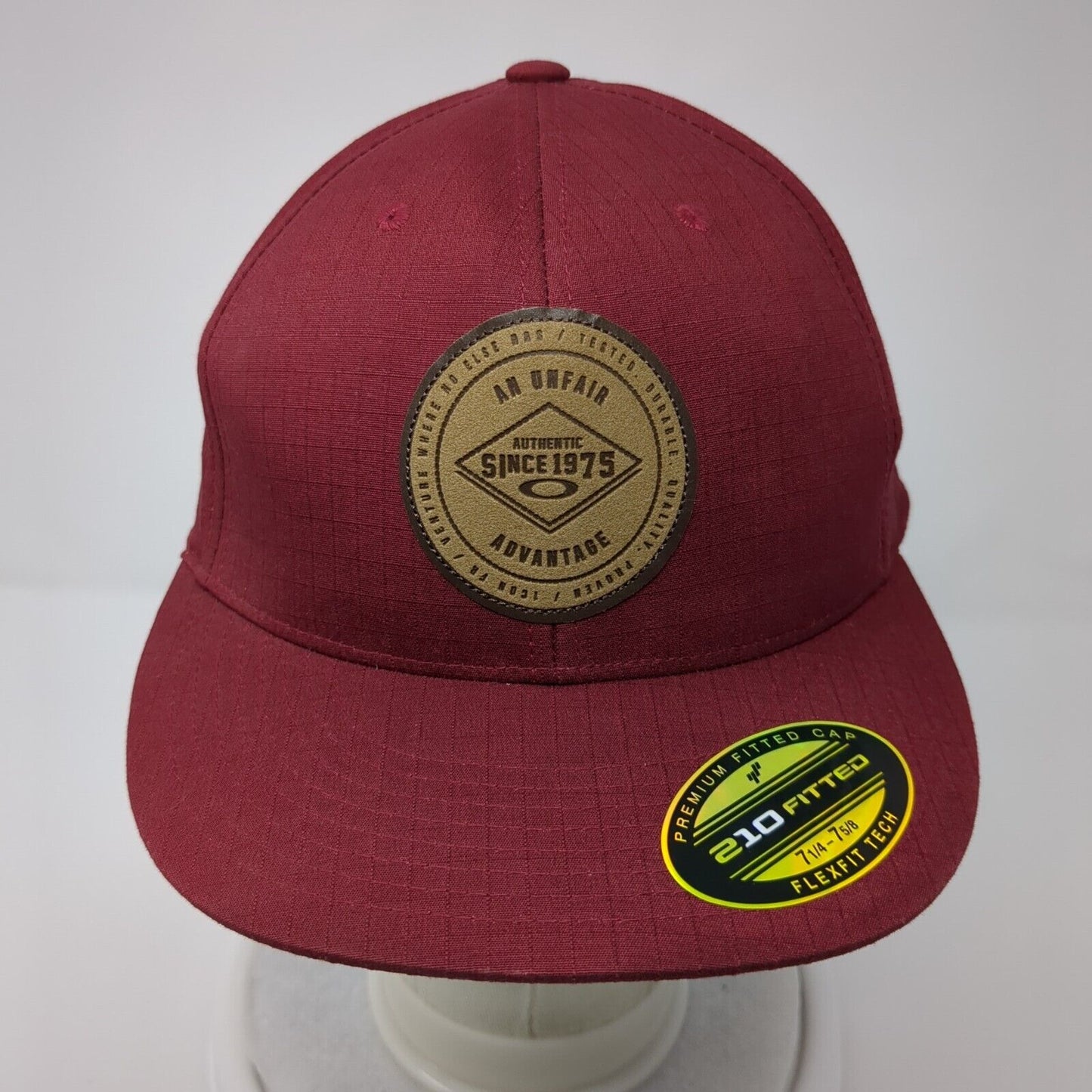 An Unfair Advantage Fitted Hat Red 7 1/4-7 5/8 Flexfit Oakley W/Tags
