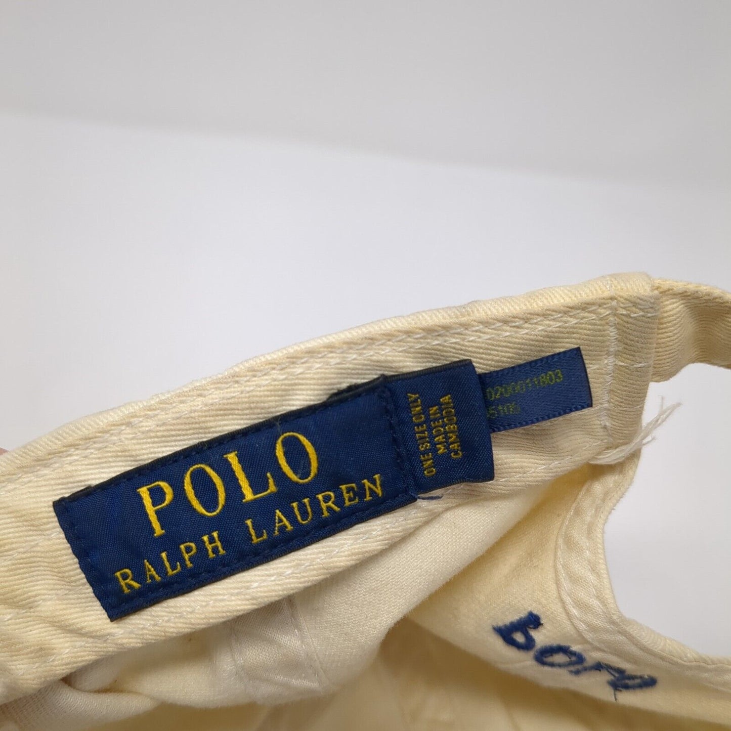 Polo Ralph Lauren Slideback Hat White OS Adjustable Embroidered Pony Distressed