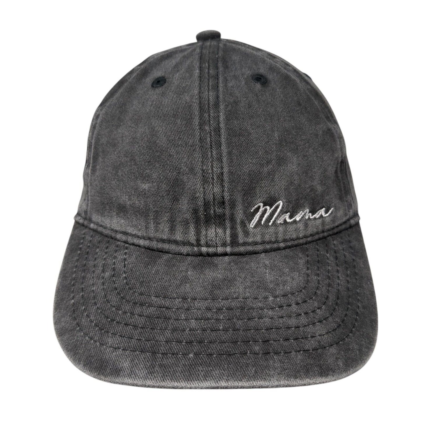 Mama Slideback Hat Gray One Size Adjustable Embroidered Solid Lichfamy