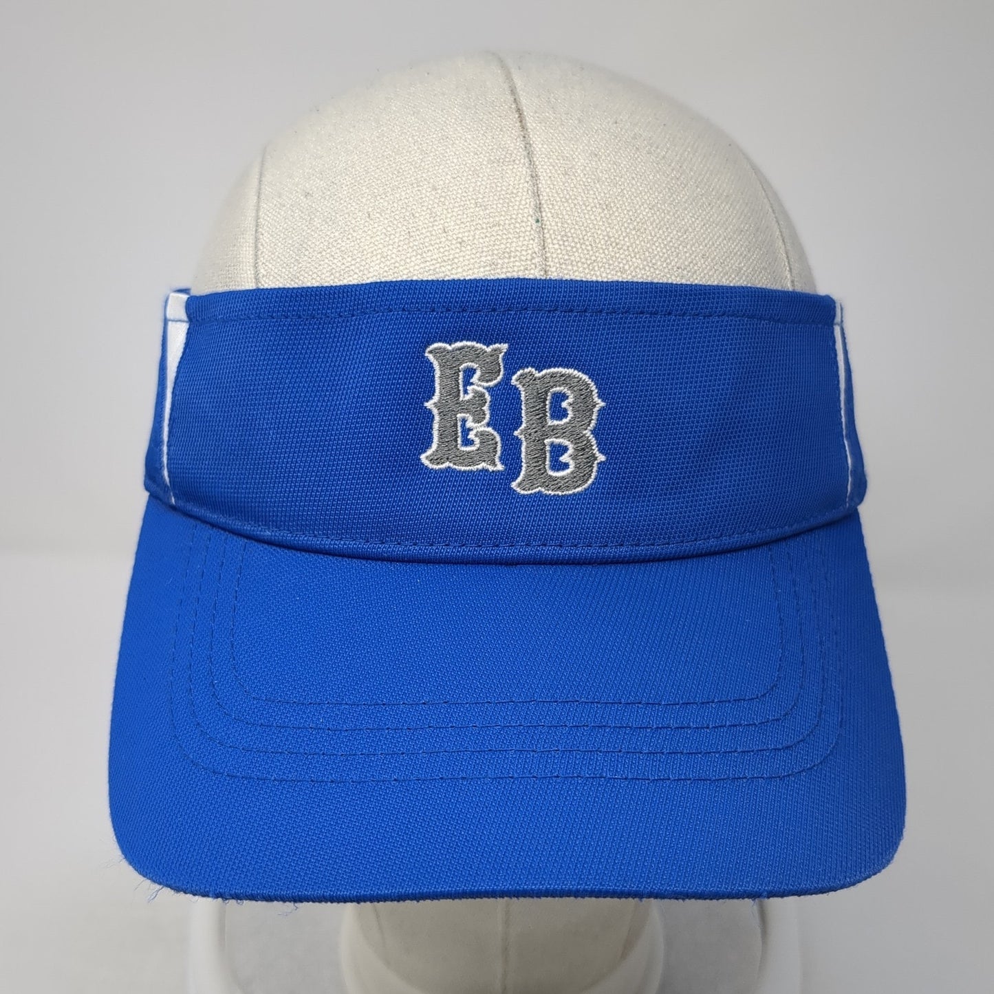 EB Strapback Visor Hat Blue One Size Adjustable Embroidered Sport-Tek