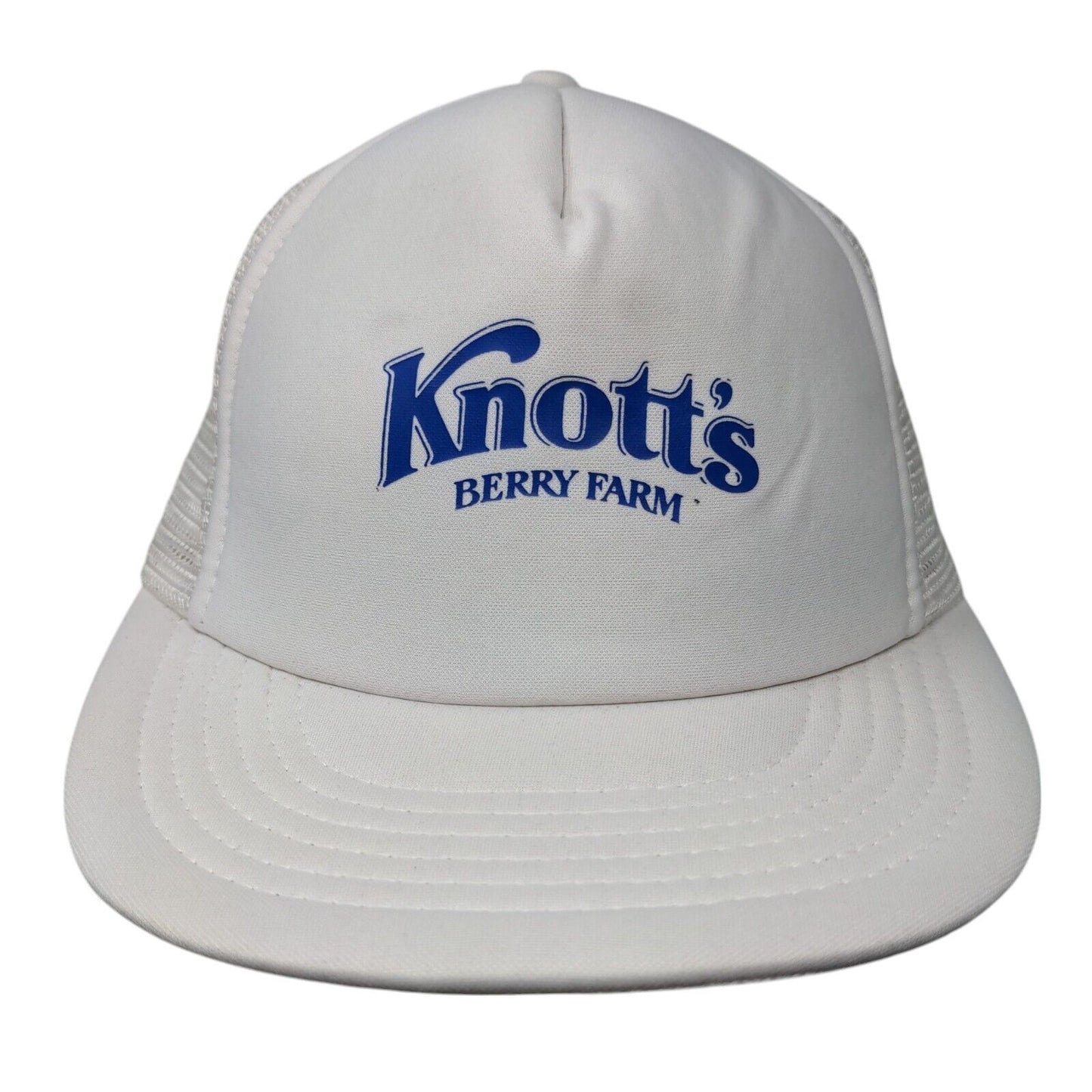 Knott's Berry Farm Snapback Trucker Hat White OSFA Mesh Back Adjustable