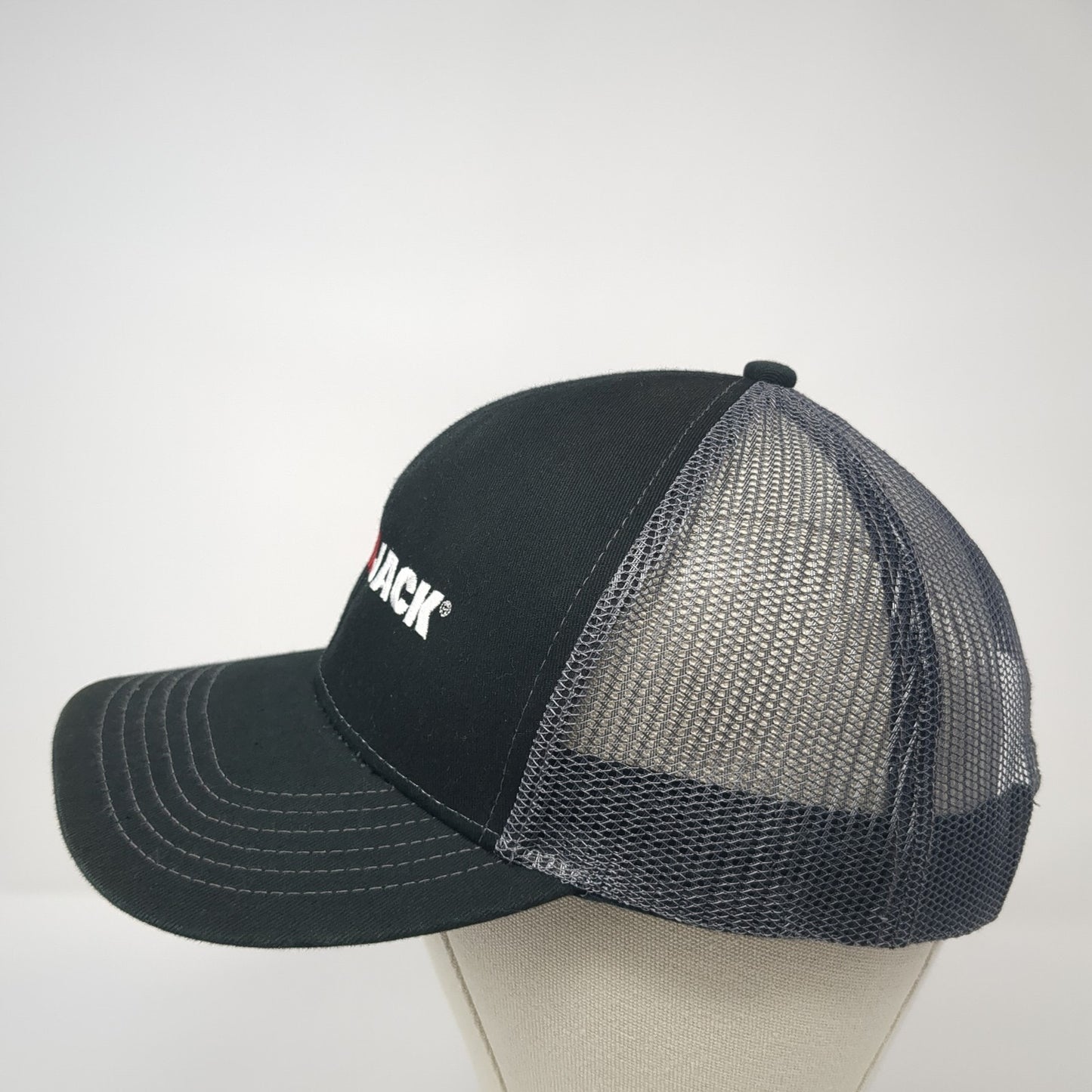 Ram Jack Snapback Mesh Back Trucker Hat Black One Size Outdoor Cap
