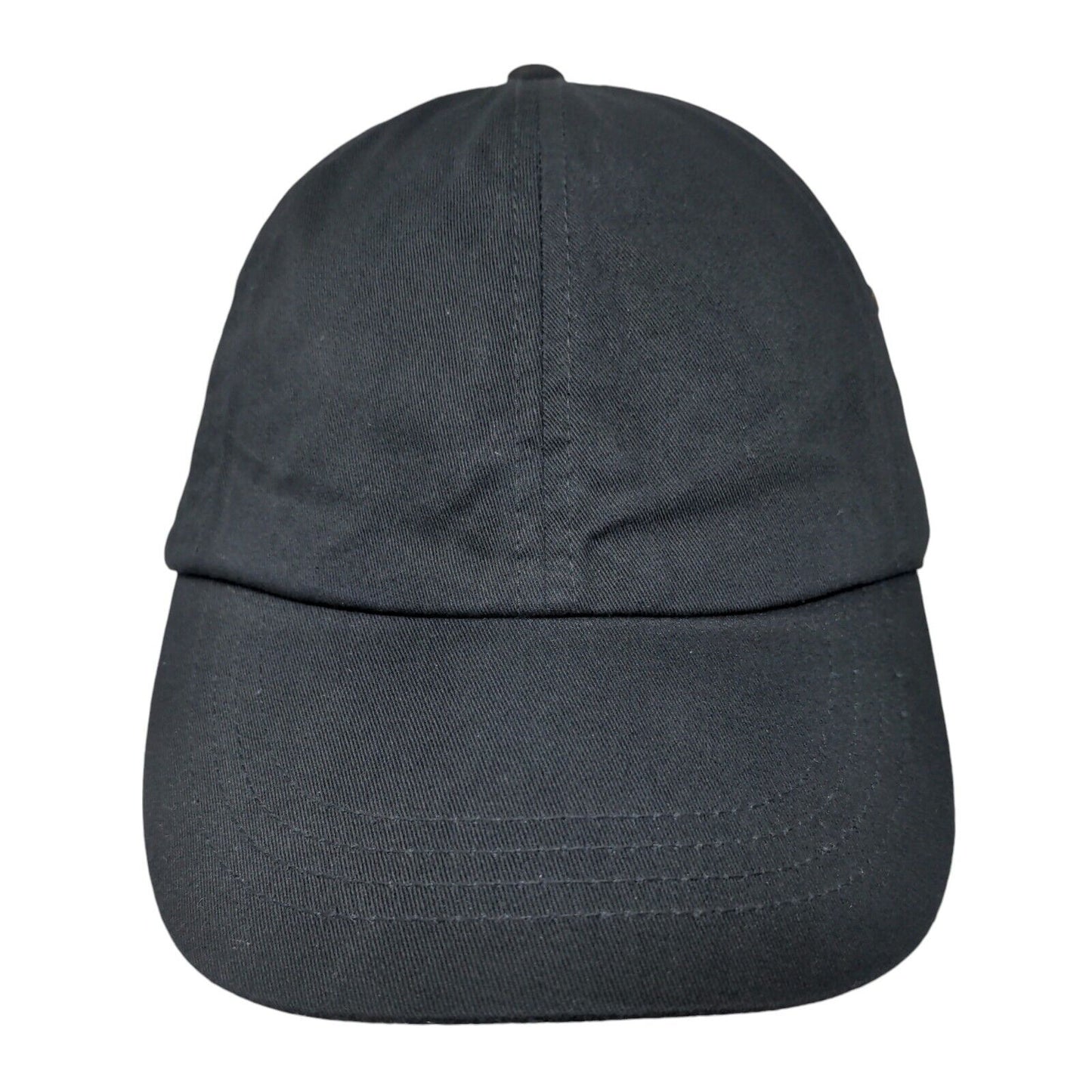 Anvil Slideback Hat Black One Size Adjustable Vented Holes 6 Panel Blank