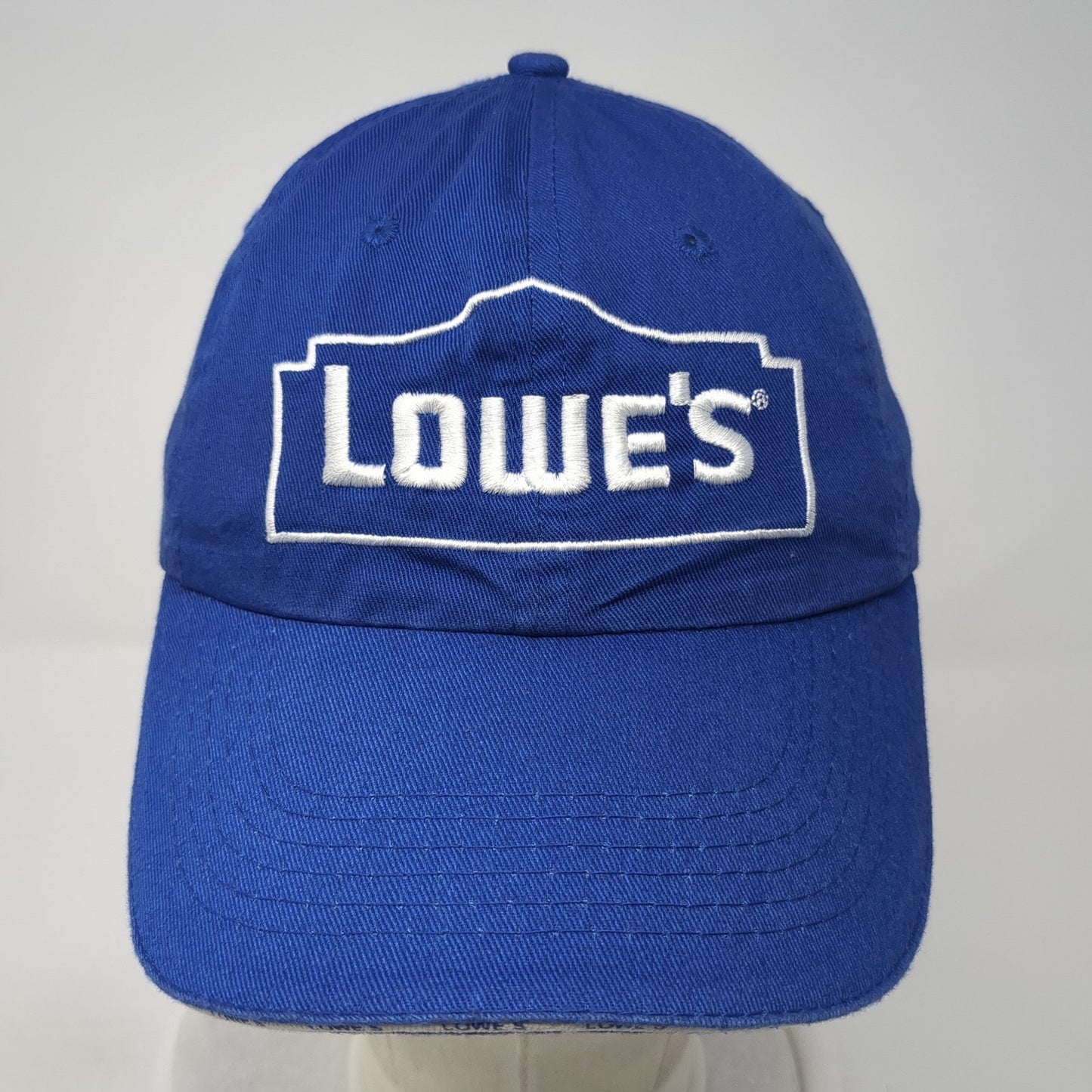 Lowe's Strapback Baseball Cap Blue One Size Adjustable Embroidered 6 Panel