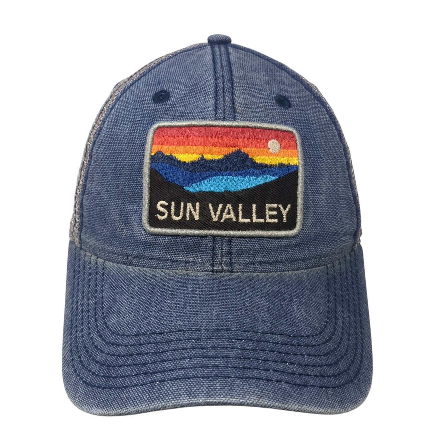 Sun Valley Snapback Mesh Back Trucker Hat Blue One Size Adjustable Legacy