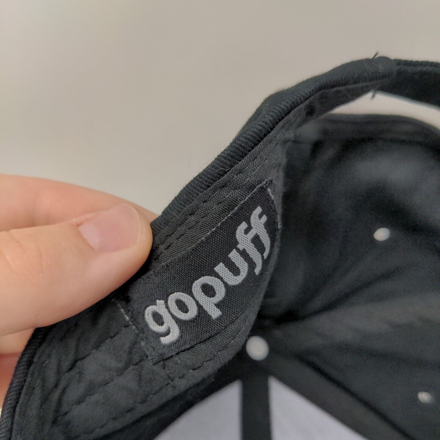 Gopuff Slideback Hat Black One Size Embroidered Adjustable 6 Panel