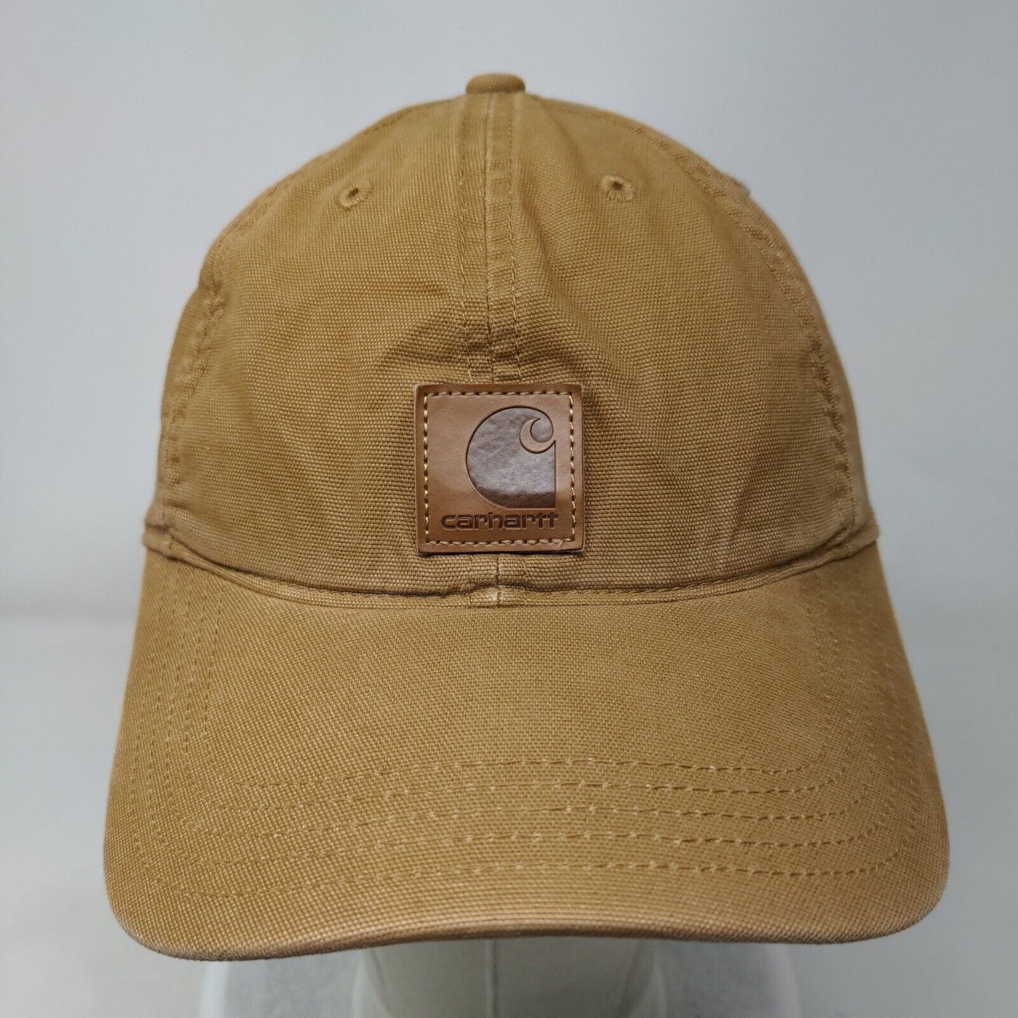 Carhartt Strapback Hat Brown OSFA Adjustable Patch Logo 6 Panel Cotton