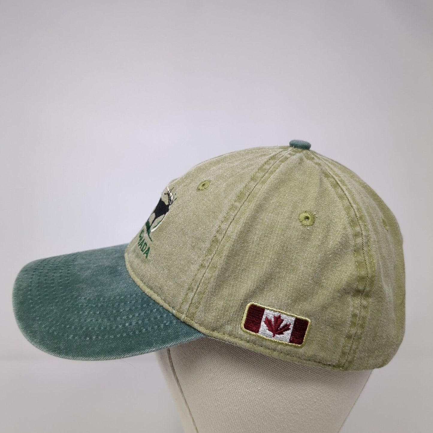 Canmore Canada Adult Slideback Hat Green OS Adjustable Embroidered Patriotic