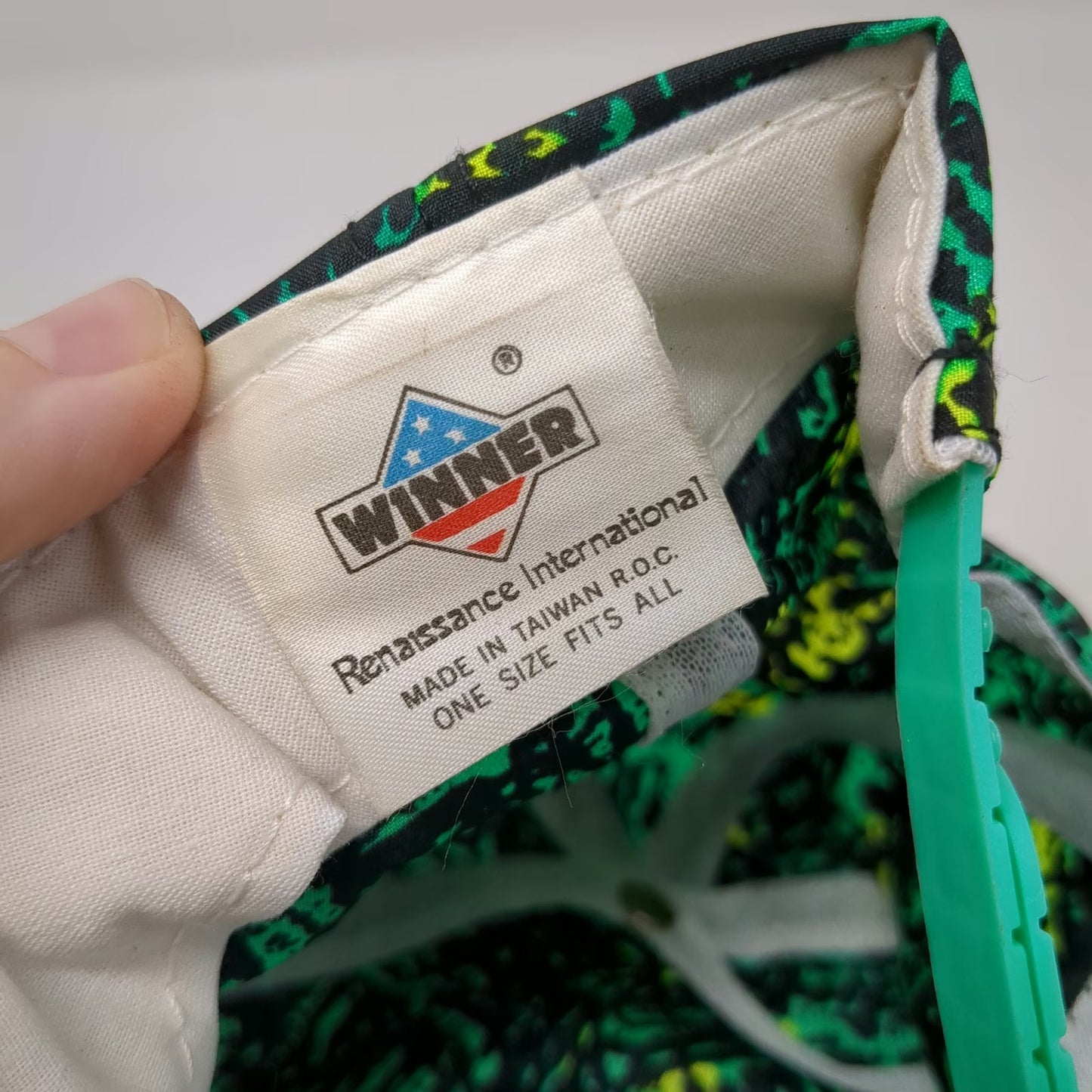 Winner 5 Panel Hat Green Black Yellow Blue Vintage Rope Brim QTI Lindon Utah
