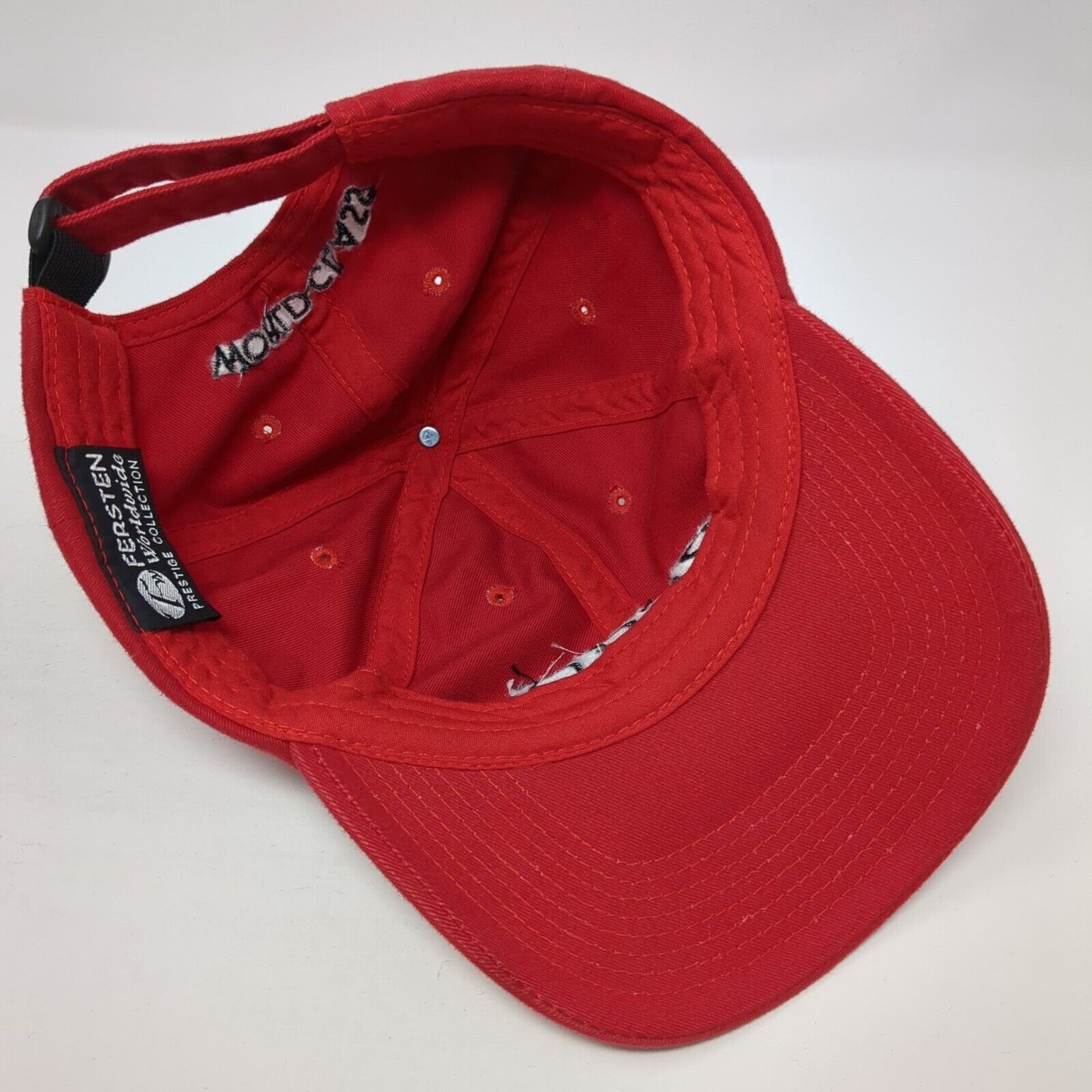 ecco World Class Slideback Baseball Cap Red OS Adjustable Embroidered Fersten