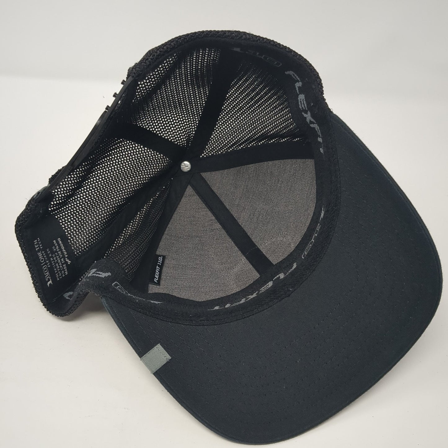 The River Club Patch Snapback Mesh Back Trucker Hat Black One Size Yupoong