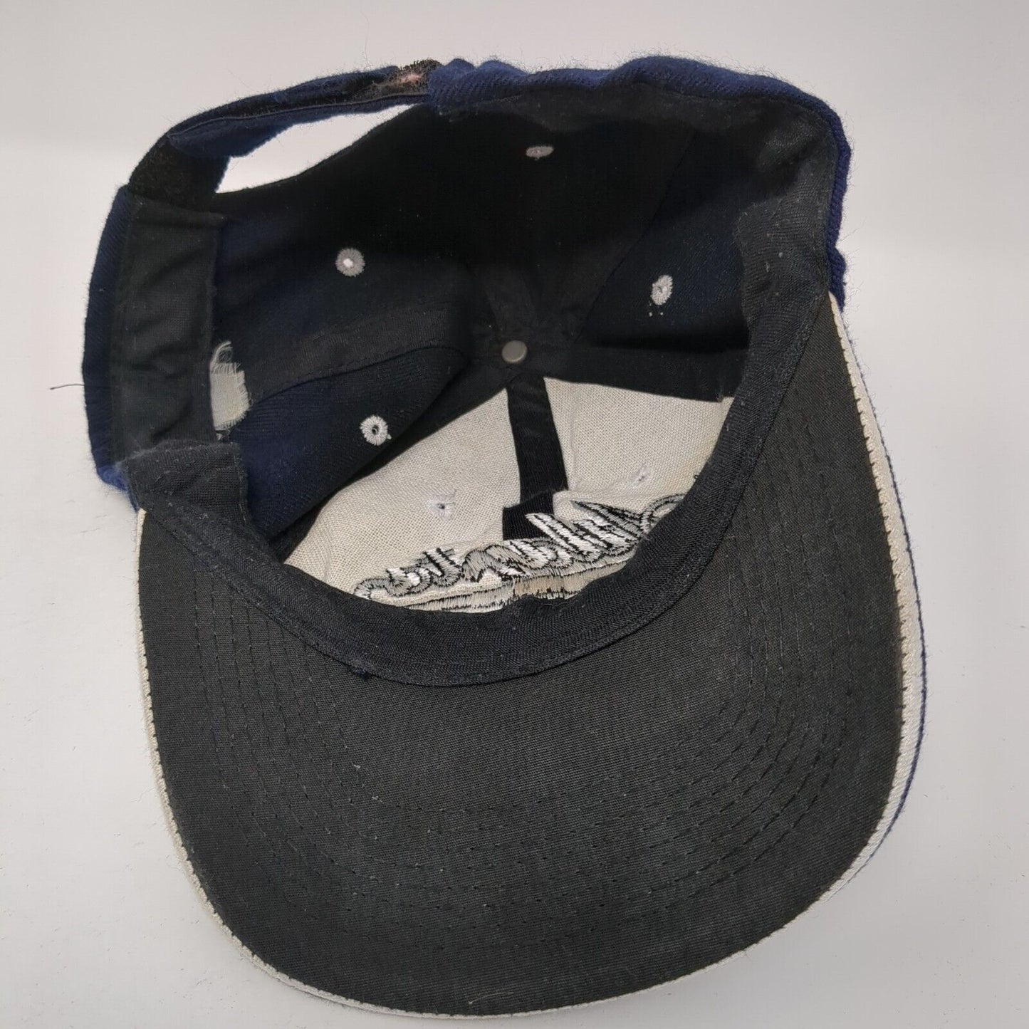 Atlanta Strapback Hat Blue One Size Adjustable Embroidered Vented Holes 6 Panel
