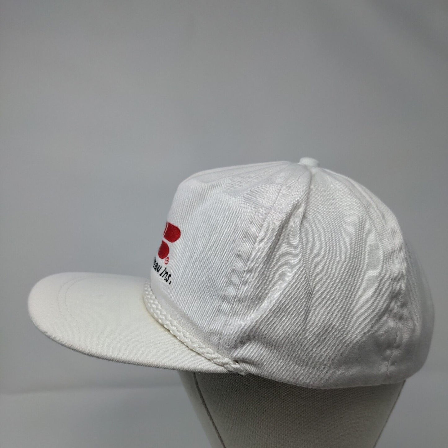 Farm Bureau Ins. Slideback Rope Hat White OSFA Leather Strap Imperial