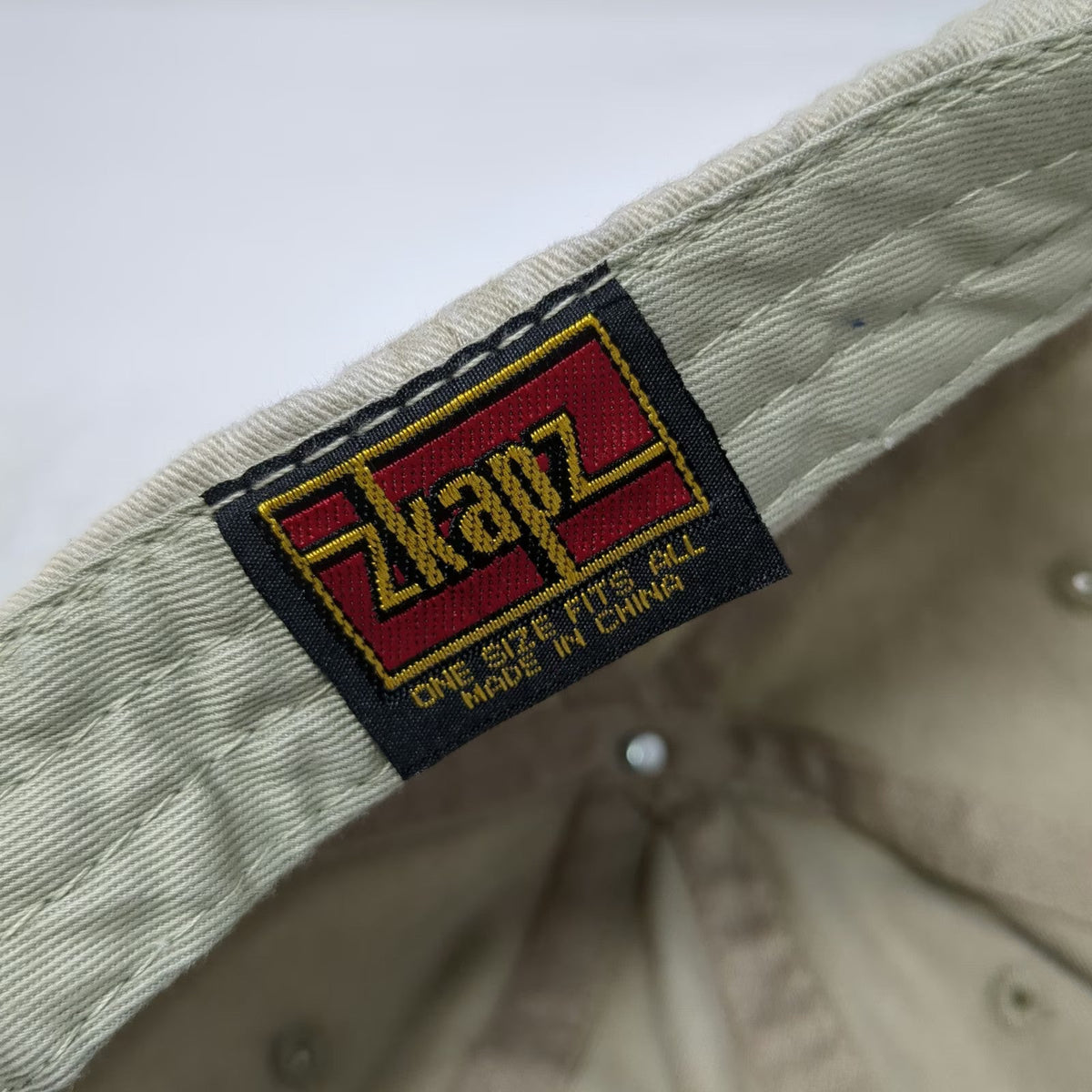 Zkapz Baseball Cap Beige One Size Hat R.H. White Construction 80 Years Blue Brim