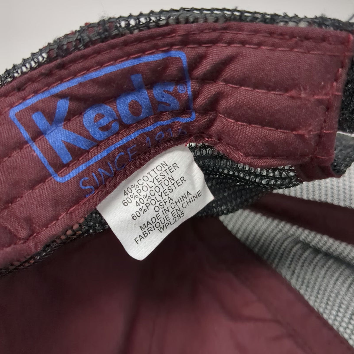 Keds Baseball Cap Red One Size Strapback Mesh Back Adjustable Cotton Blend Hat