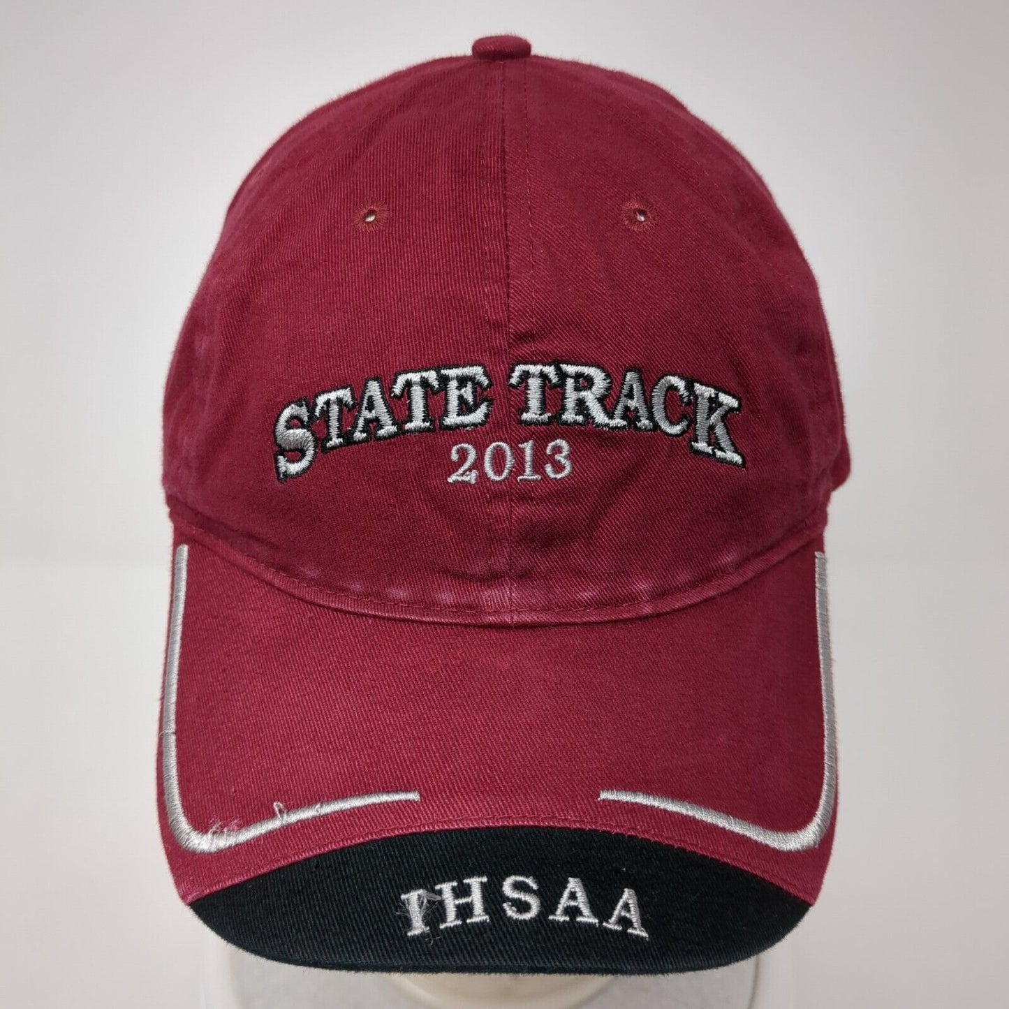 State Track 2013 IHSAA Slideback Hat Red One Size Adjustable Embroidered Cotton