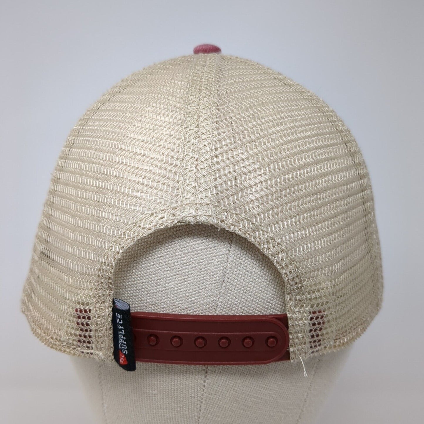Tractor Supply Co. Snapback Trucker Hat Red One Size Adjustable Mesh Distressed