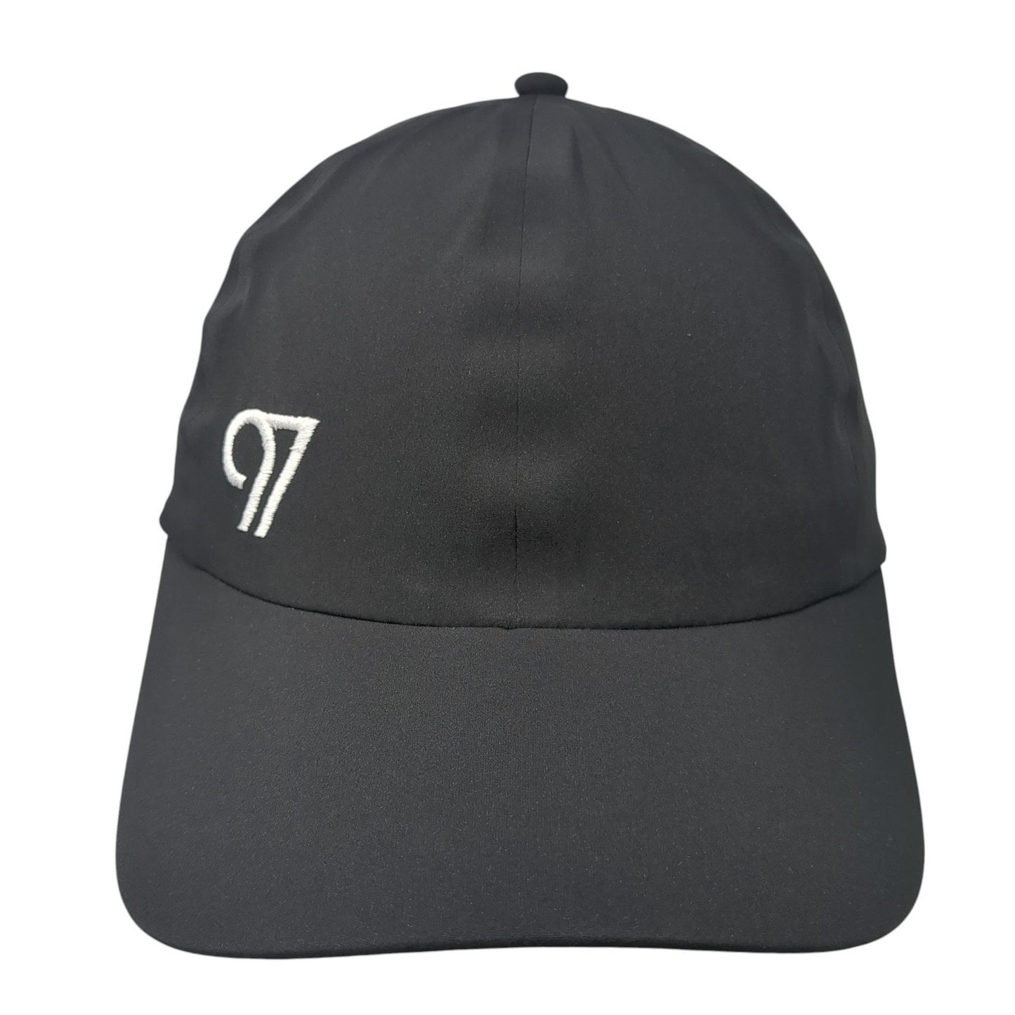 97 Strapback Baseball Cap Black One Size Adjustable Embroidered AS Colour