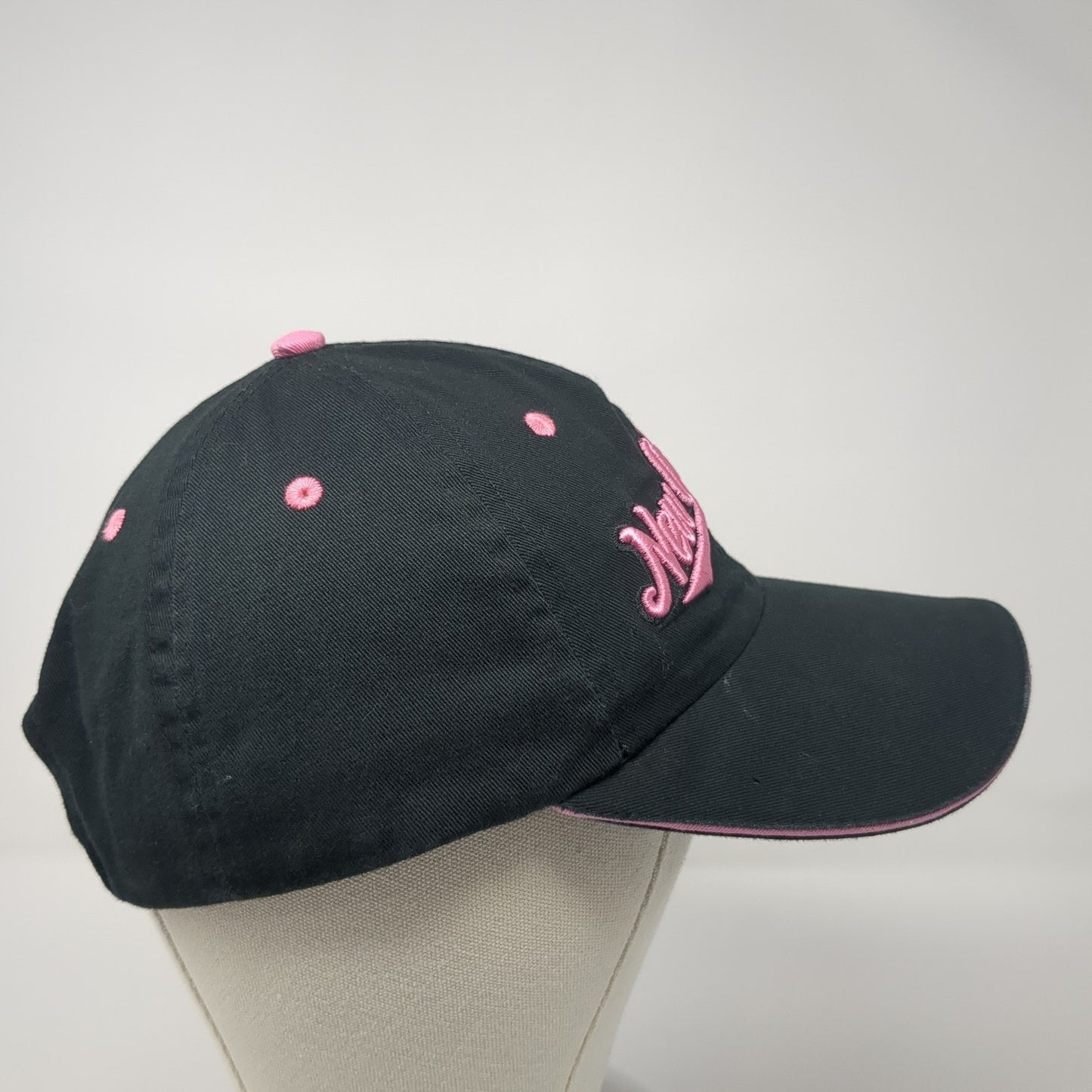 New Orleans Strapback Baseball Cap Black One Size Adjustable Embroidered Raw Ma