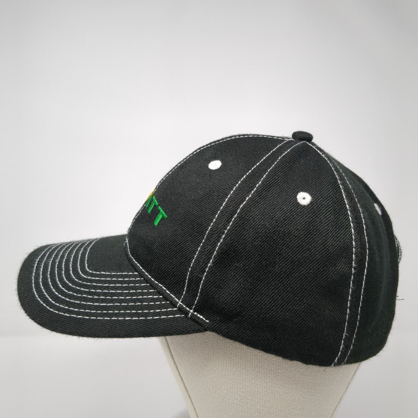 PLATT Slideback Hat Black One Size Adjustable Embroidered 6 Panel Polyester