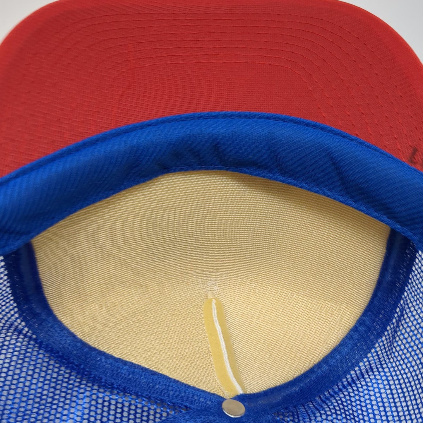 Blue White Red Trucker Hat One Size SQUAD American Flag Mesh Rope Snapback USA