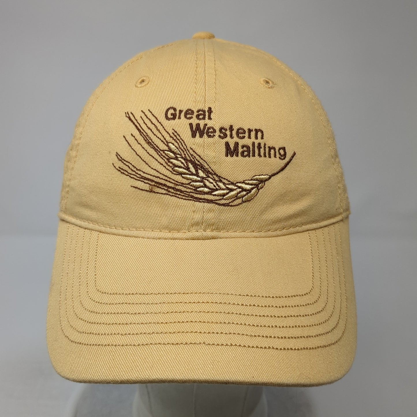 Great Western Malting Strapback Hat Yellow One Size Embroidered Ouray