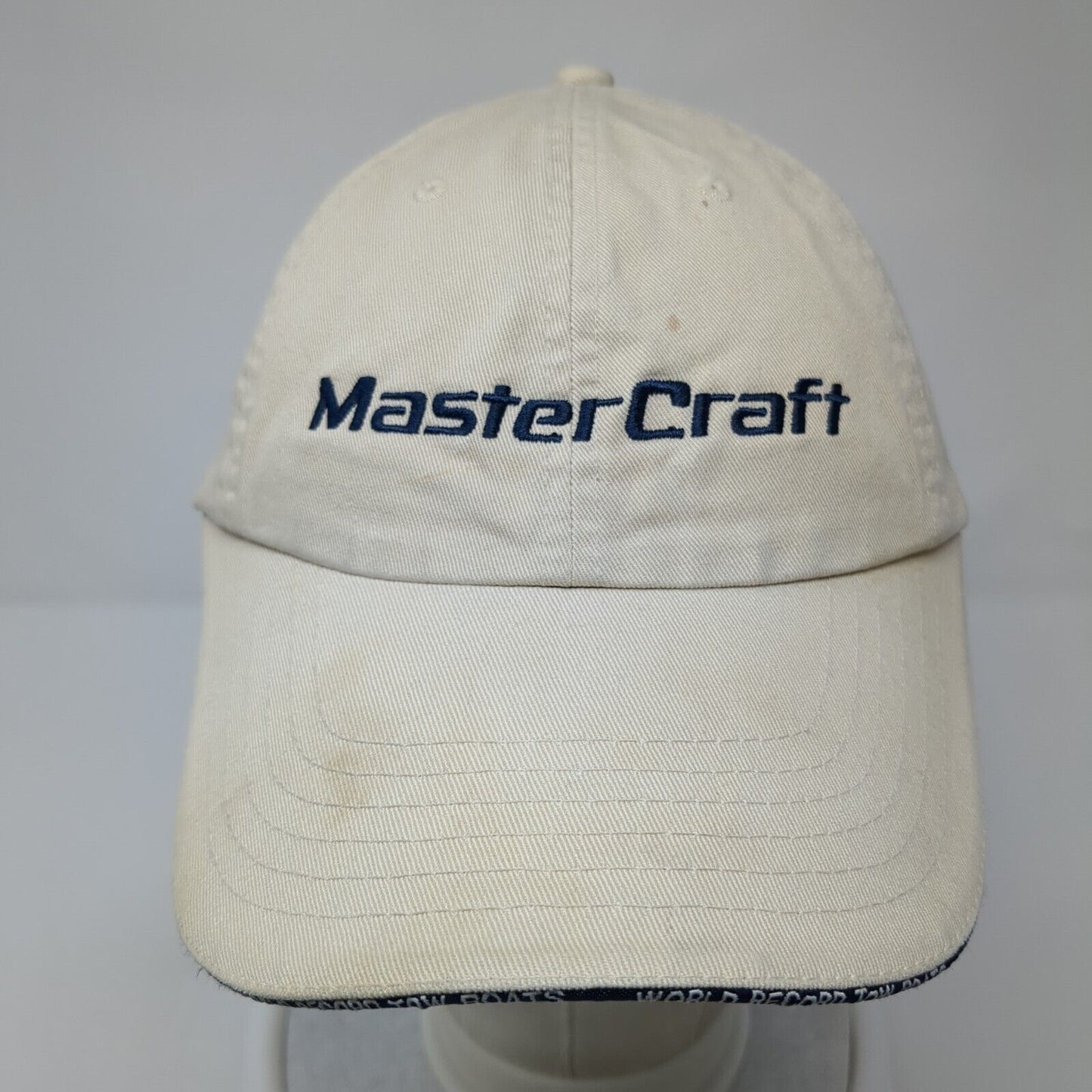 Master Craft Slideback Hat Tan One Size Adjustable Embroidered 6 Panel Cotton