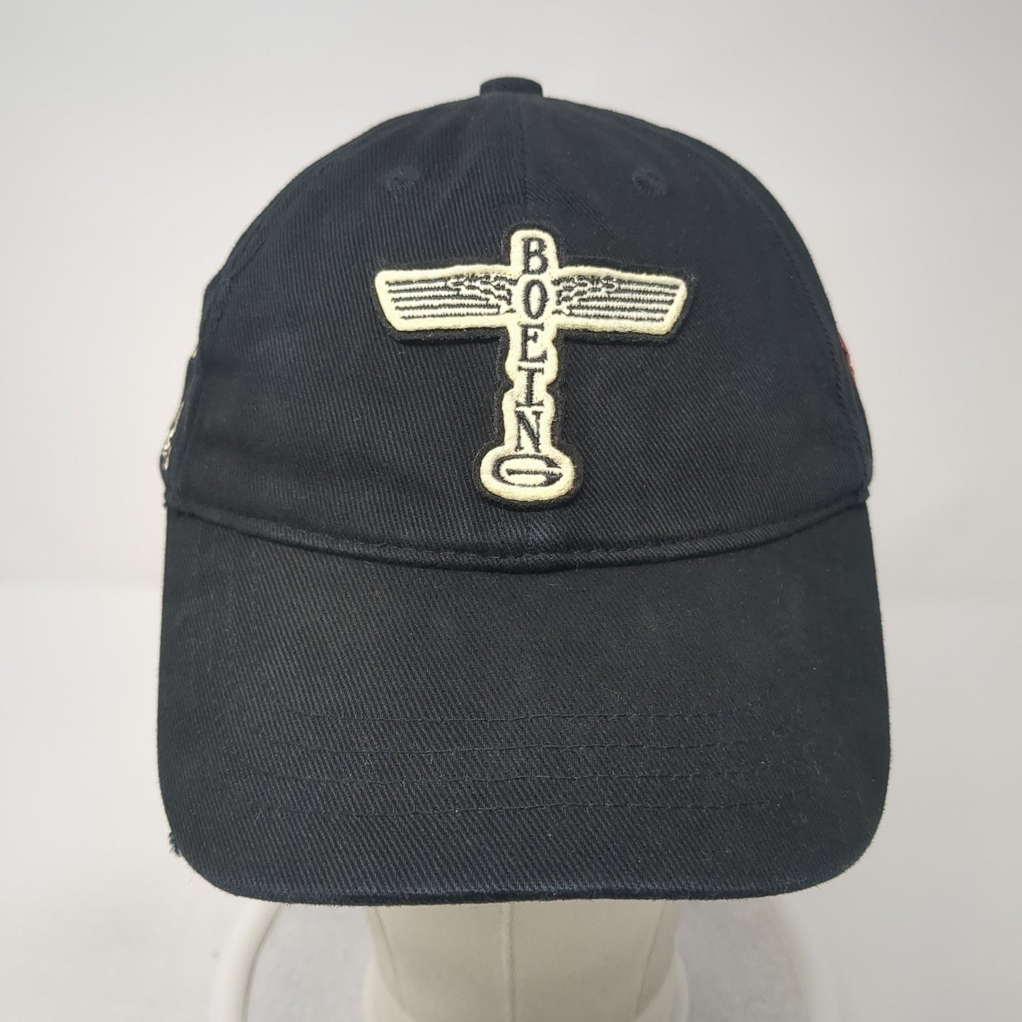 Boeing B17 Flying Fortress Strapback Baseball Cap Black OS Adjustable Red Canoe