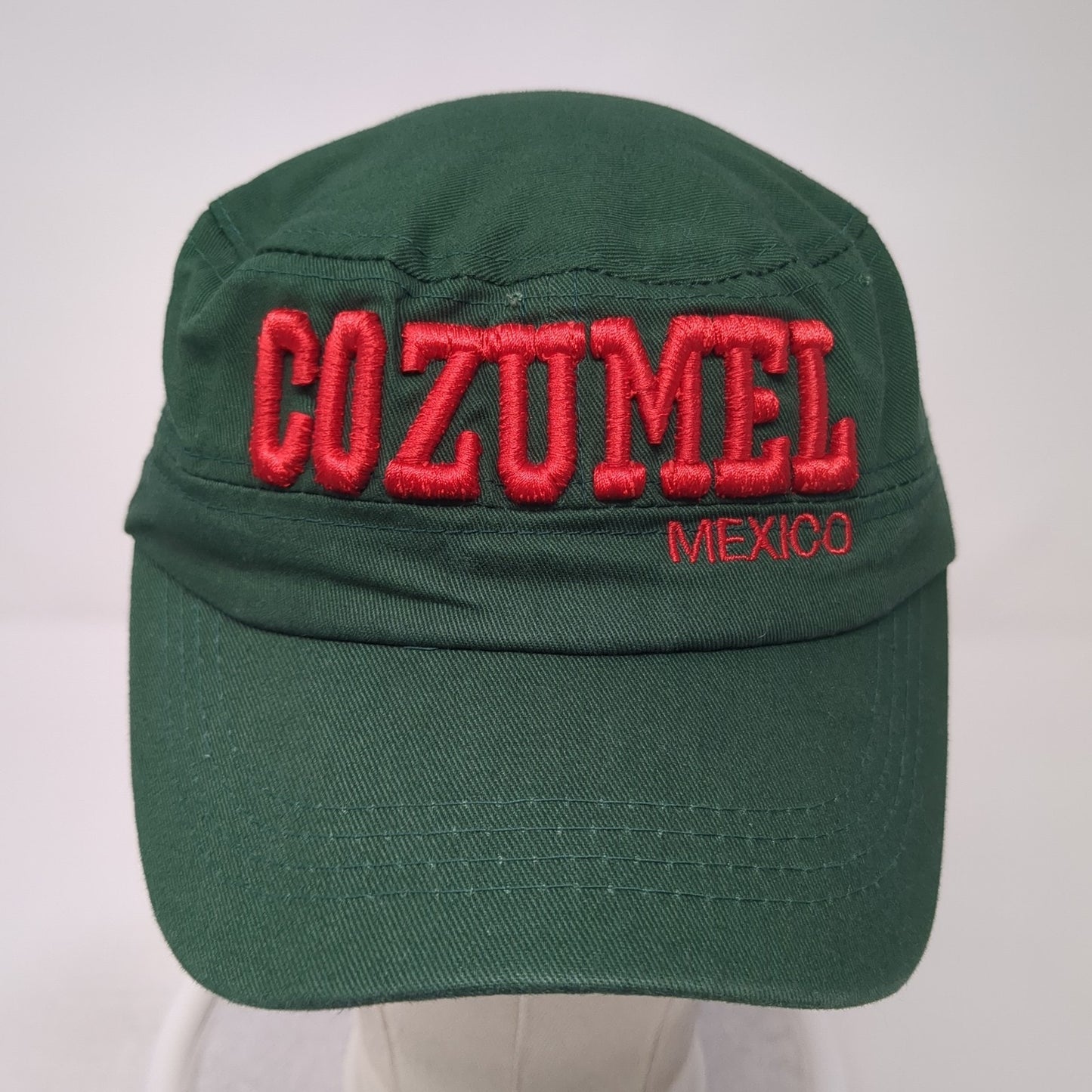 Cozumel Mexico Strapback Army Hat Green One Size Embroidered Adjustable