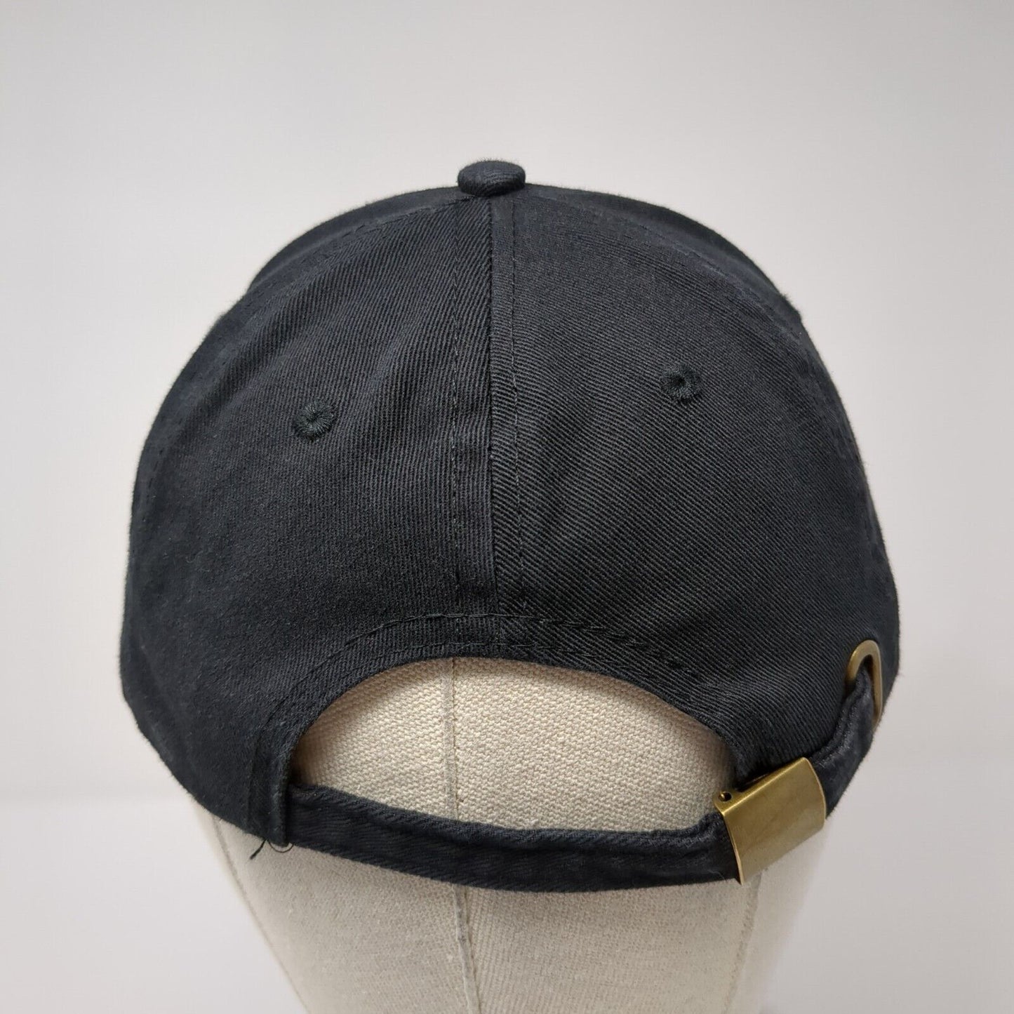 Mrs. Slideback Hat Black One Size Adjustable Embroidered Vented Holes 6 Panel
