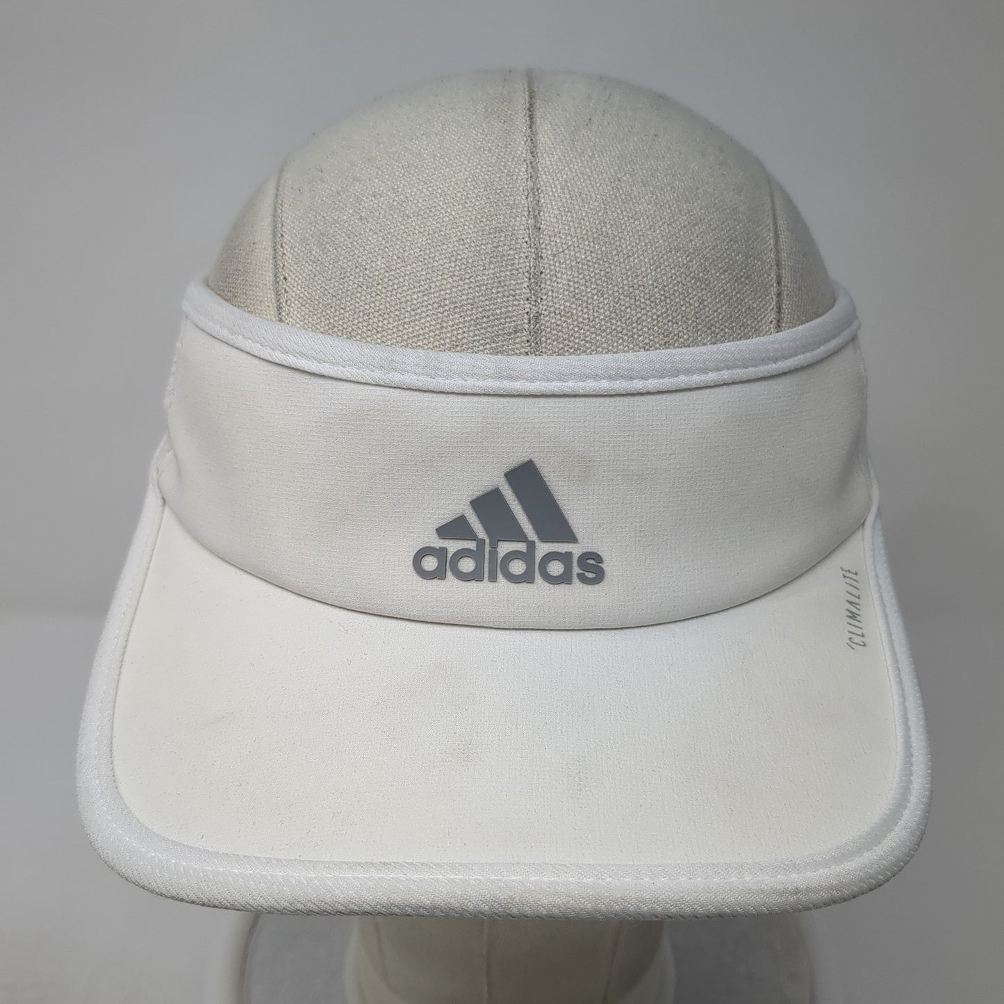 Adidas Climalite Sun Visor Hat White One Size Adjustable Strap Lightweight