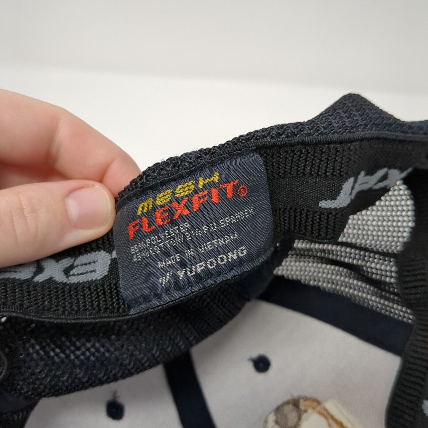 Drink Local Brew Fitted Mesh Back Trucker Hat Blue One Size Flexfit