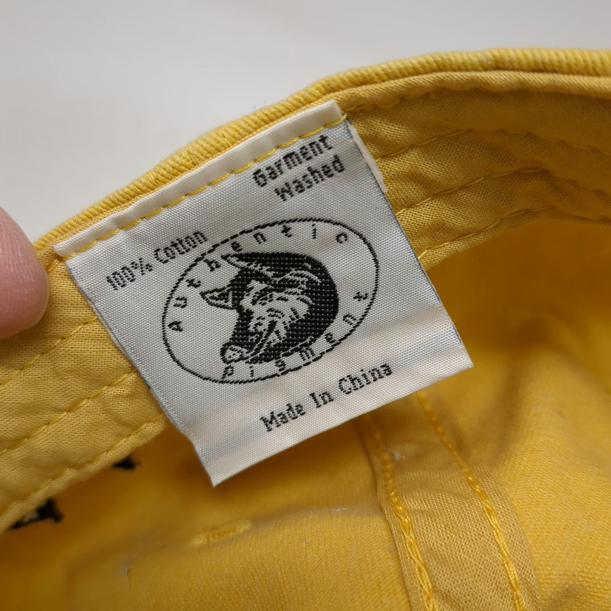 Authentic Pigment Skjodt Barrett Checkered Flag Yellow Baseball Cap One Size Hat