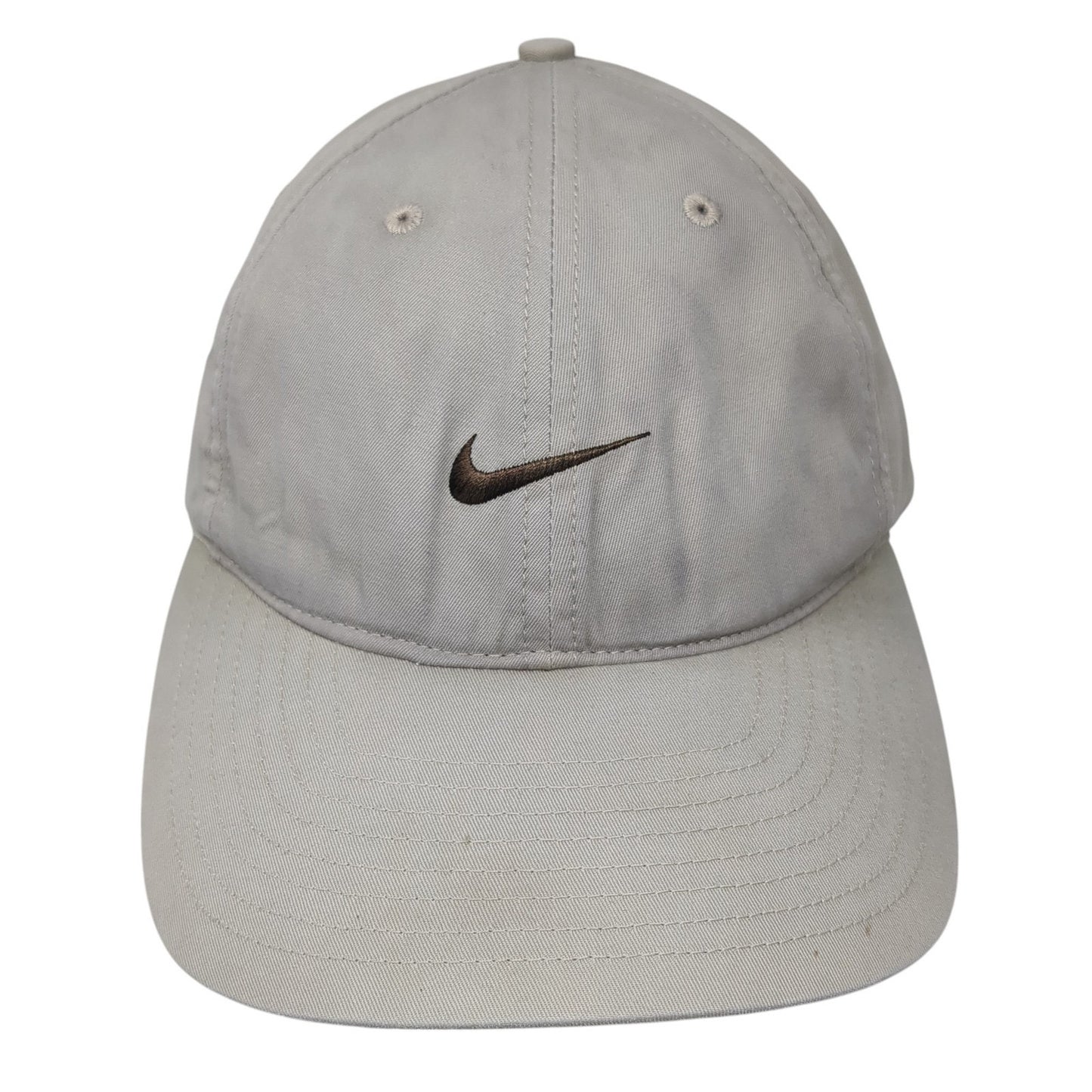 Nike Tiger Woods Baseball Cap Beige One Size Adjustable Embroidered 6 Panel