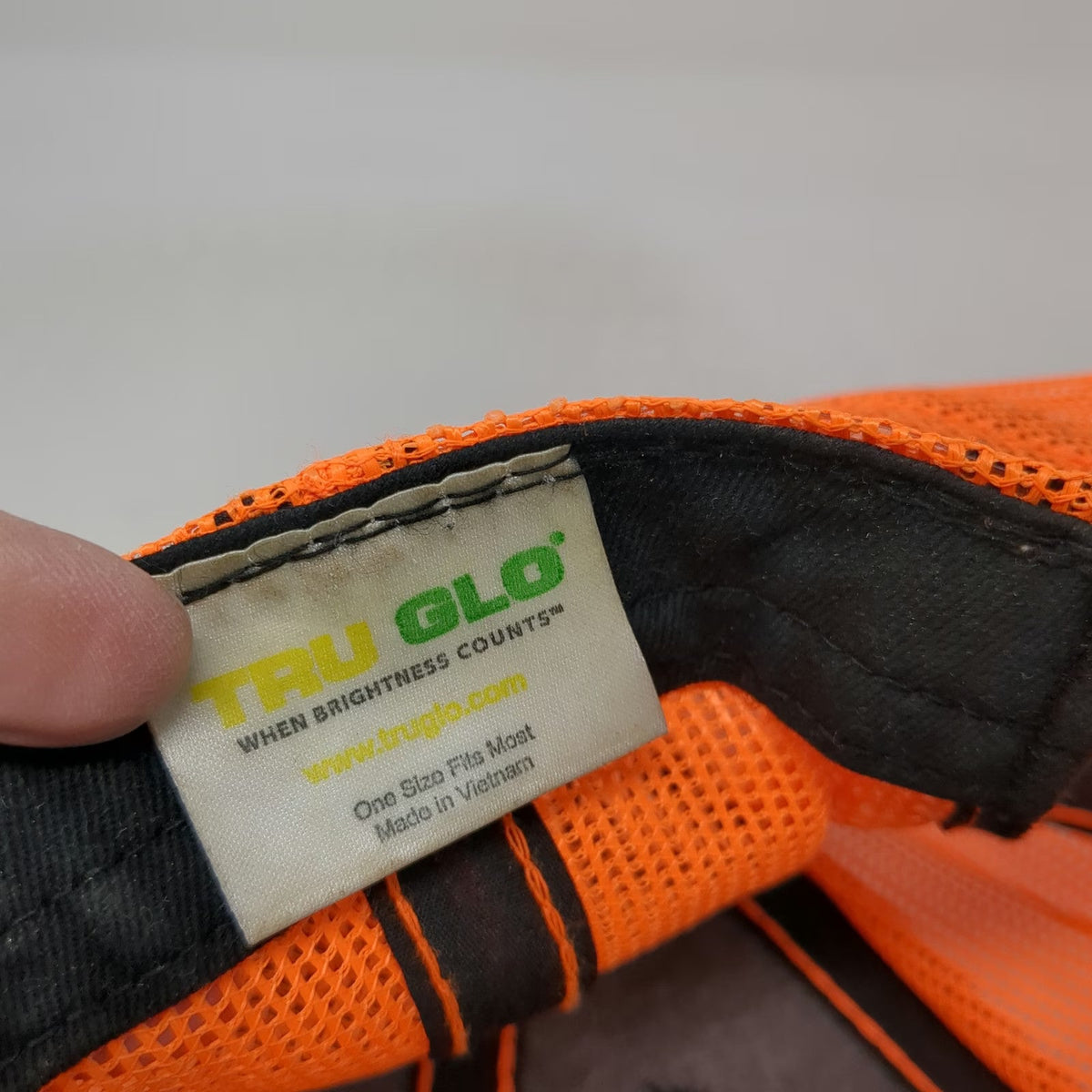 TRUGLO Baseball Cap Black Orange One Size Mesh Back Contrast Stitching Hat