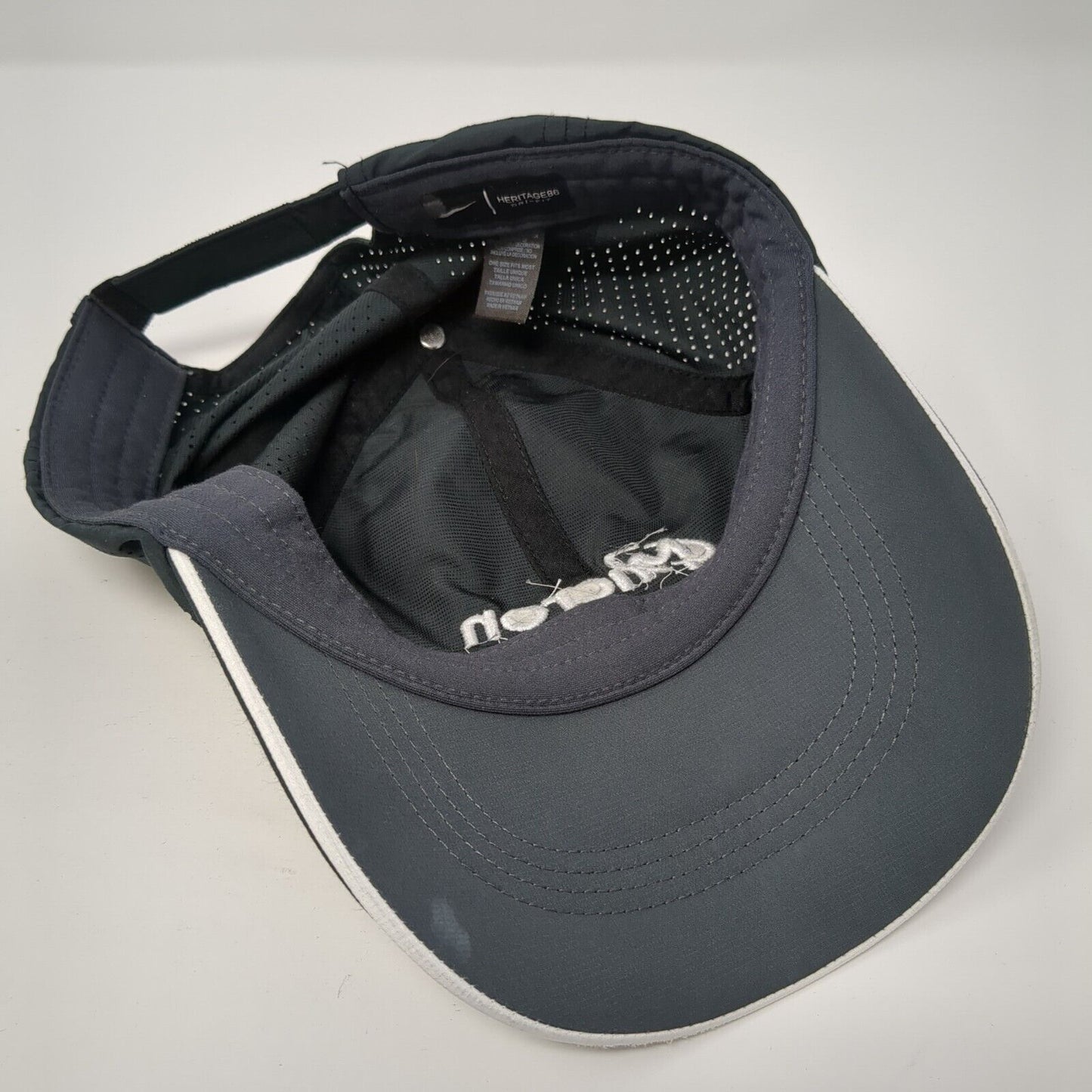 Micron Strapback Hat Black One Size Adjustable Laser Cut Nike Dri-Fit