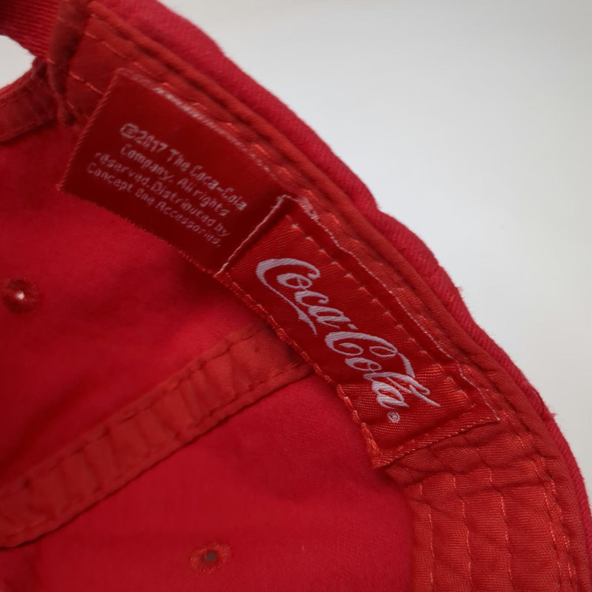 Coca-Cola Baseball Cap Red One Size Slideback Hat Embroidered Logo Curved Brim