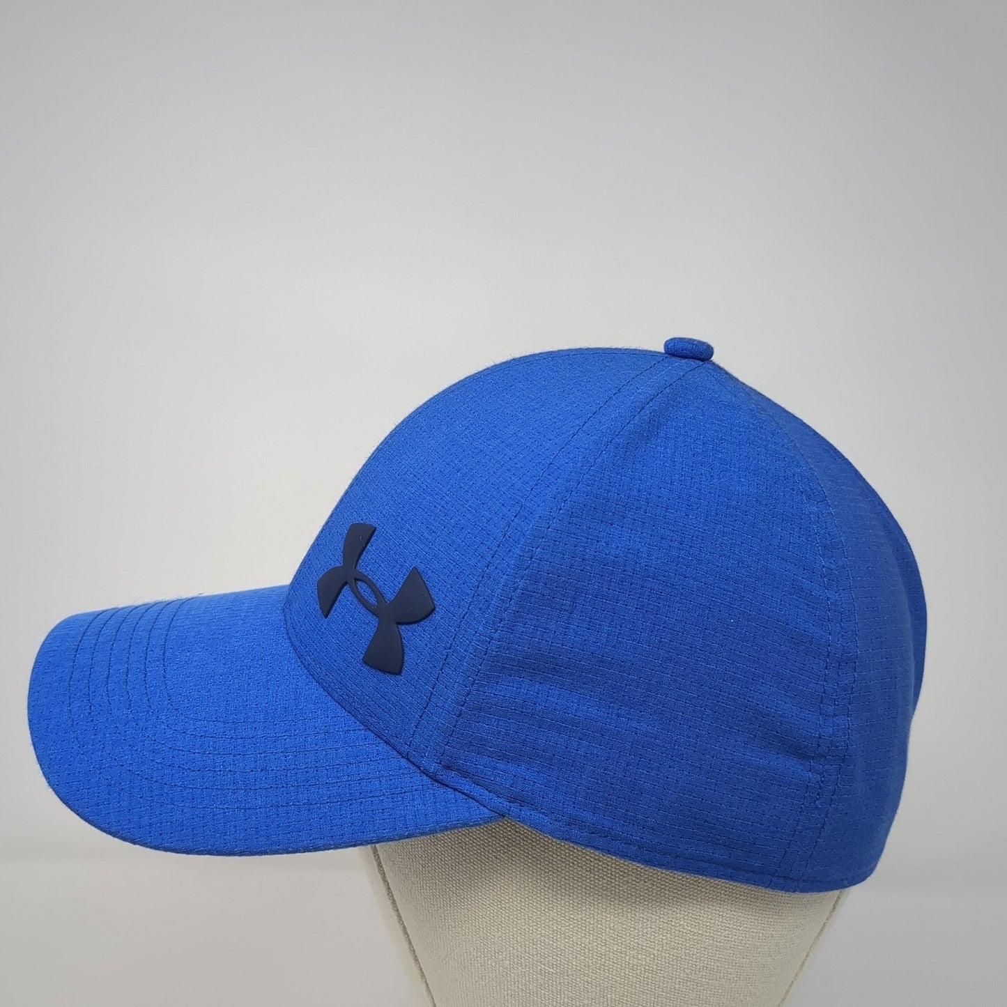 Under Armour Logo Fitted Hat Blue XL Classic Fit Stretch Solid 6 Panel