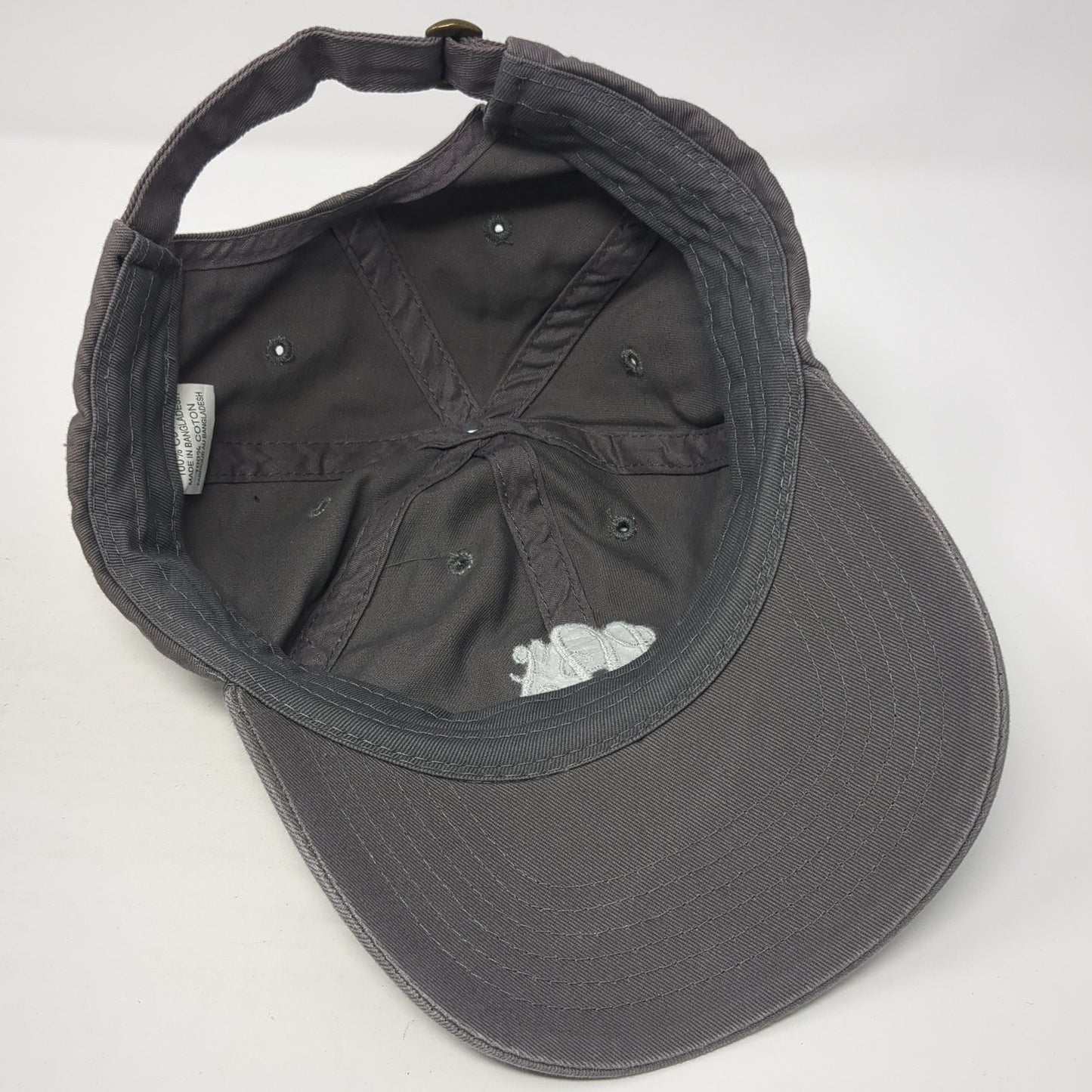 Monogram Slideback Baseball Cap Gray One Size Adjustable Embroidered 6 Panel